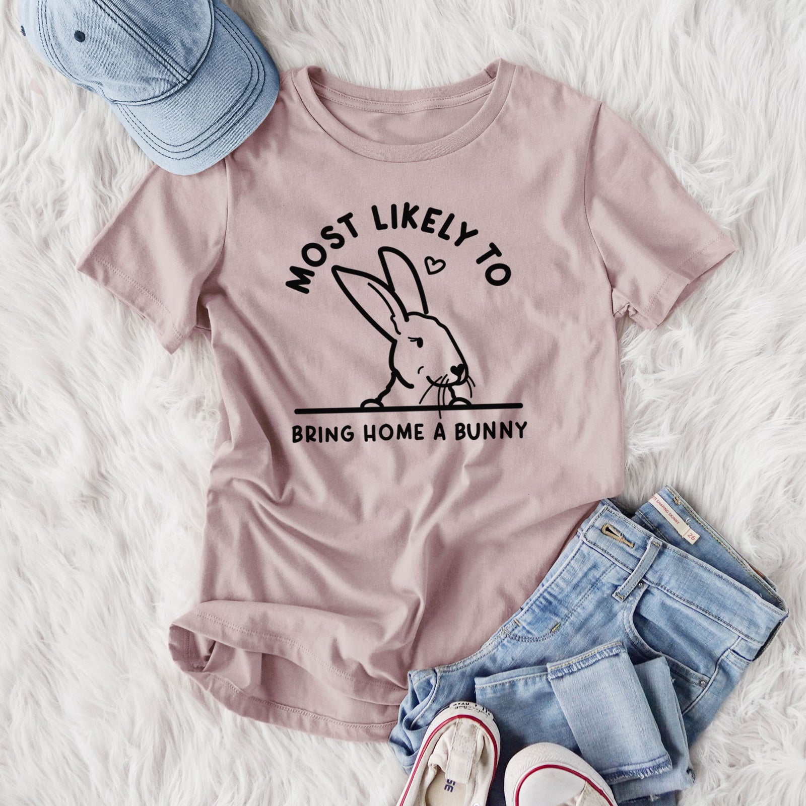 Most Likely to Bring Home a Bunny - Women's Lightweight Relaxed Fit 100% Cotton Crewneck