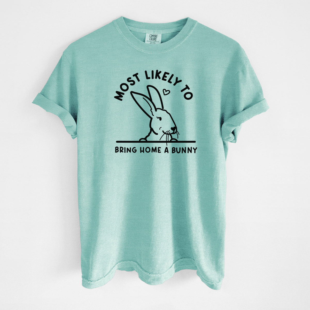 Most Likely to Bring Home a Bunny - Unisex Comfort Colors Garment-Dyed Heavyweight T-shirt in Chalky Mint