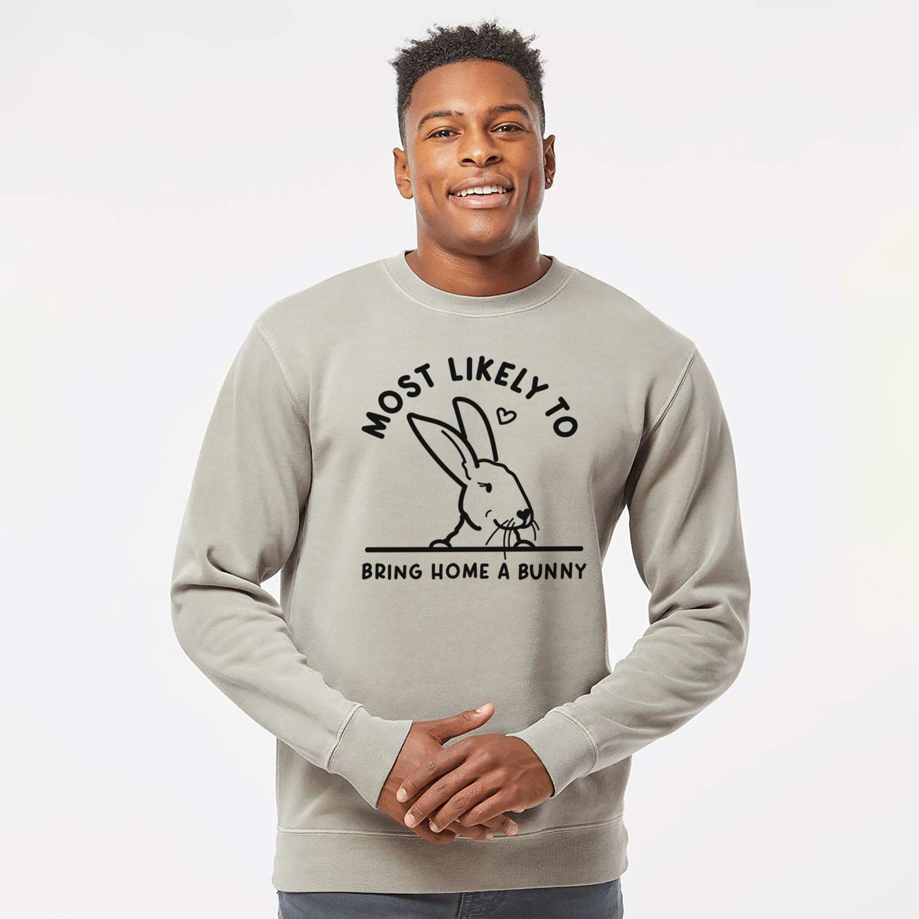 Most Likely to Bring Home a Bunny - Unisex Pigment Dyed Crew Sweatshirt