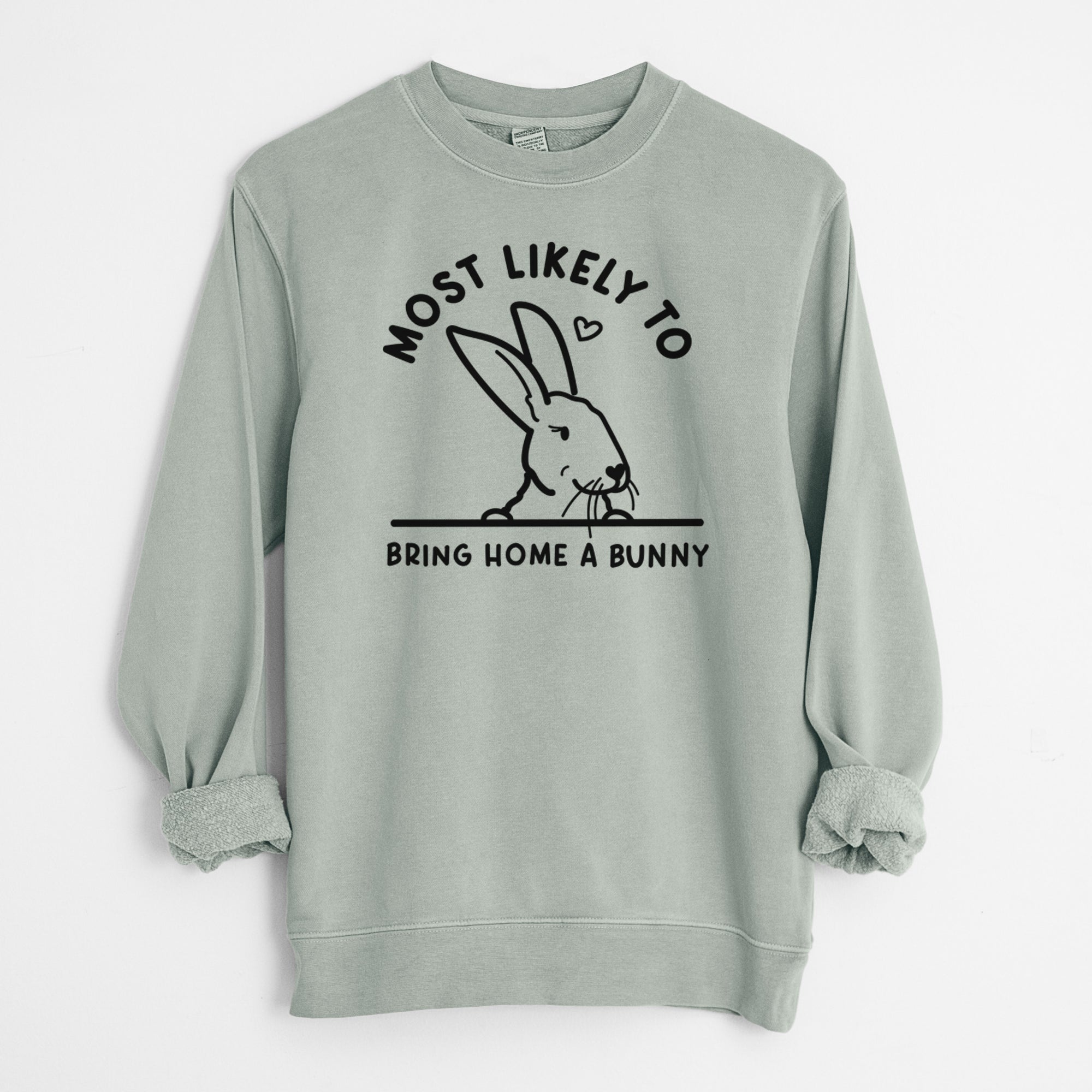 Most Likely to Bring Home a Bunny - Unisex Pigment Dyed Crew Sweatshirt