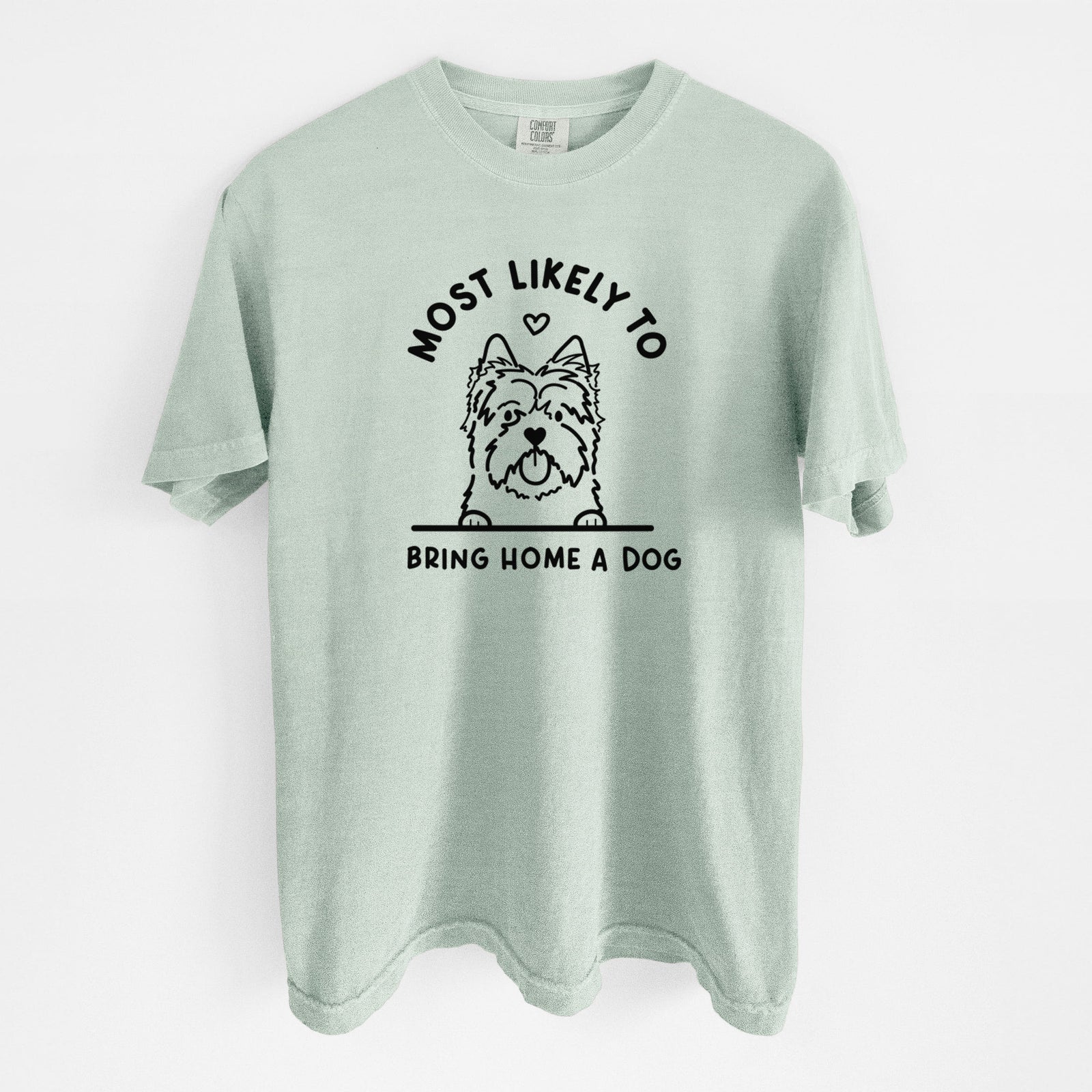Most Likely to Bring Home a Dog - Cairn Terrier - Unisex Comfort Colors Garment-Dyed Heavyweight T-shirt in Bay
