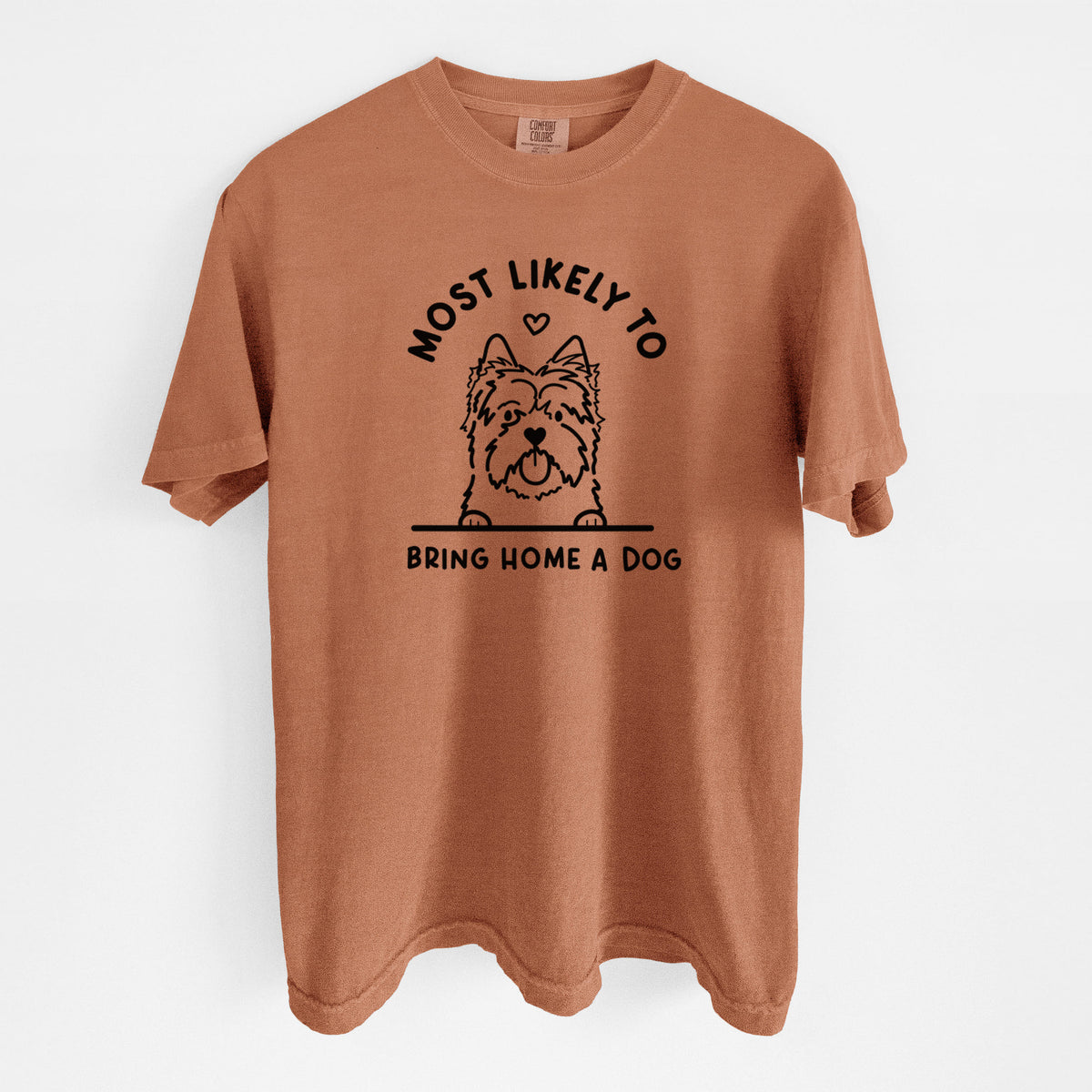 Most Likely to Bring Home a Dog - Cairn Terrier - Unisex Comfort Colors Garment-Dyed Heavyweight T-shirt in Yam