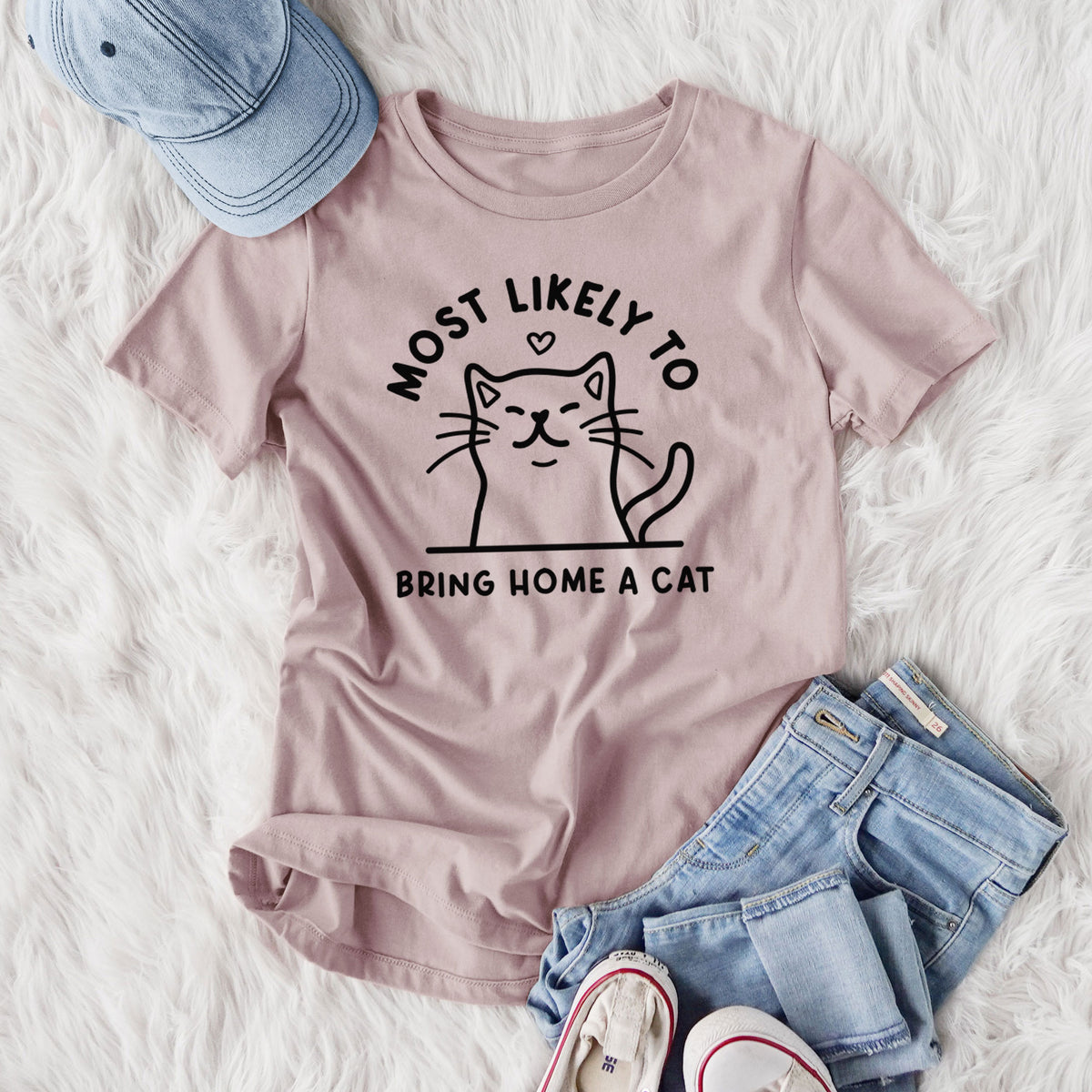 Most Likely to Bring Home a Cat - Women's Lightweight Relaxed Fit 100% Cotton Crewneck