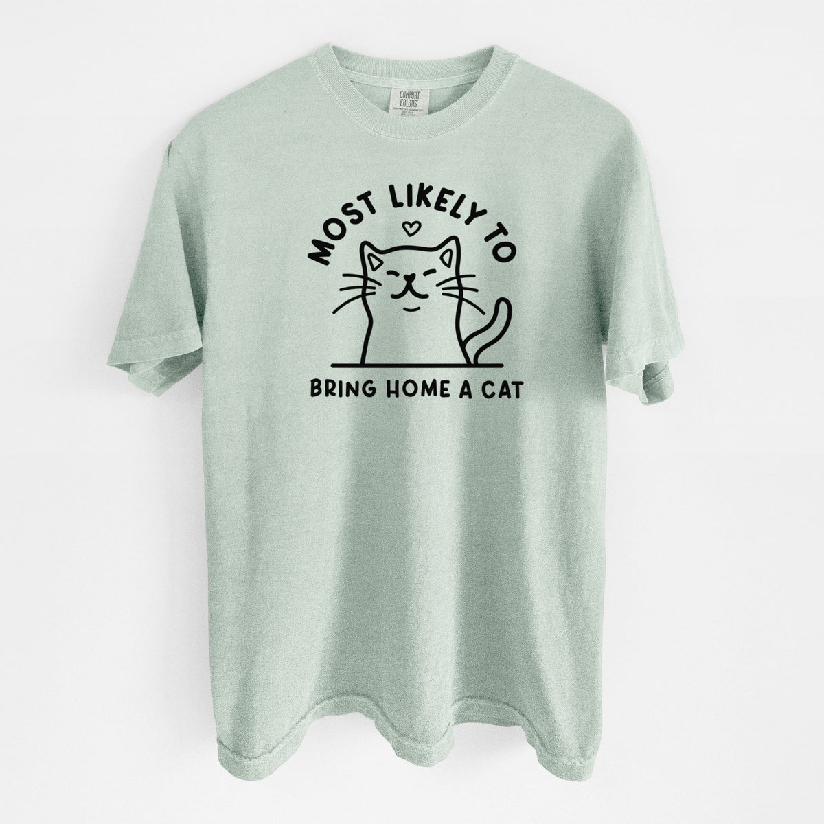 Most Likely to Bring Home a Cat - Unisex Comfort Colors Garment-Dyed Heavyweight T-shirt in Bay