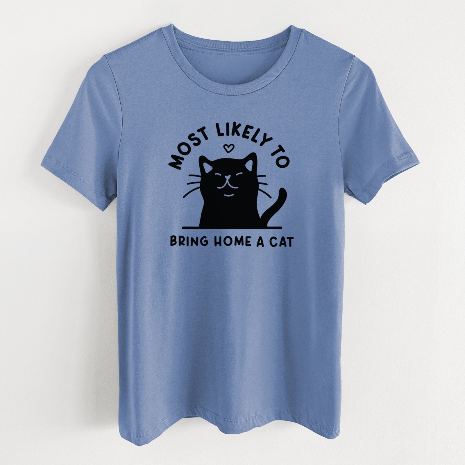 Most Likely to Bring Home a Cat - Black - Women's Lightweight Relaxed Fit 100% Cotton Crewneck