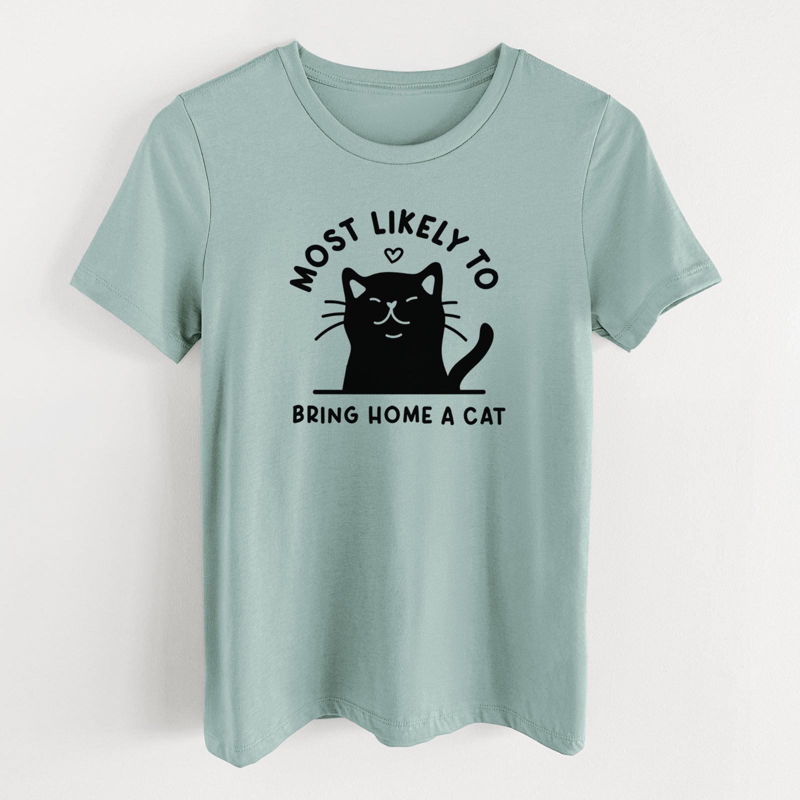 Most Likely to Bring Home a Cat - Black - Women's Lightweight Relaxed Fit 100% Cotton Crewneck