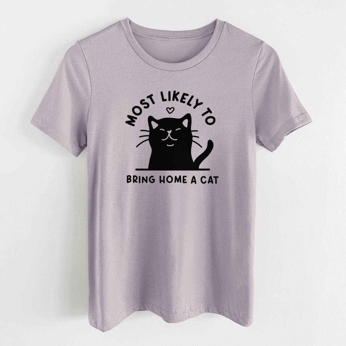 Most Likely to Bring Home a Cat - Black - Women's Lightweight Relaxed Fit 100% Cotton Crewneck
