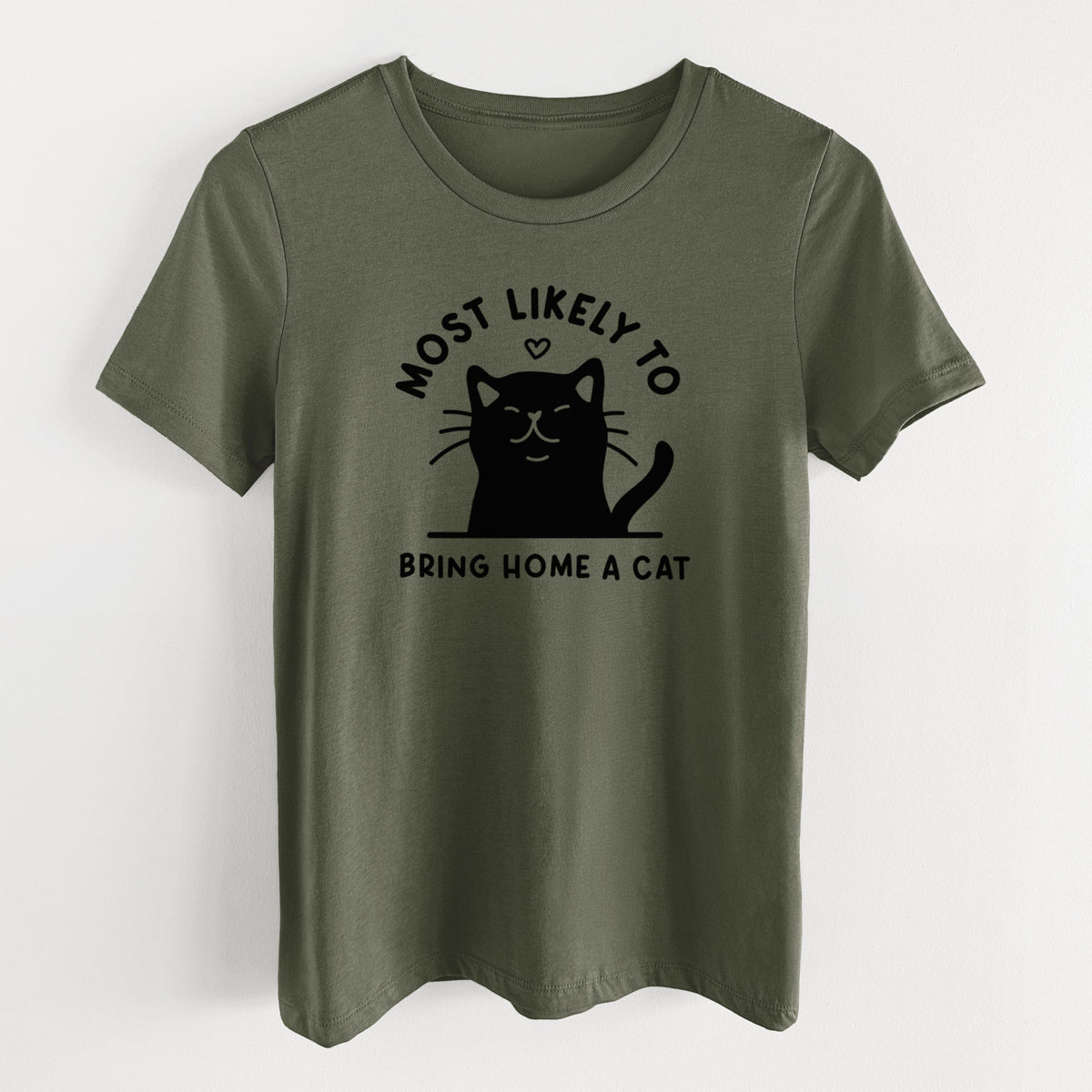 Most Likely to Bring Home a Cat - Black - Women's Lightweight Relaxed Fit 100% Cotton Crewneck