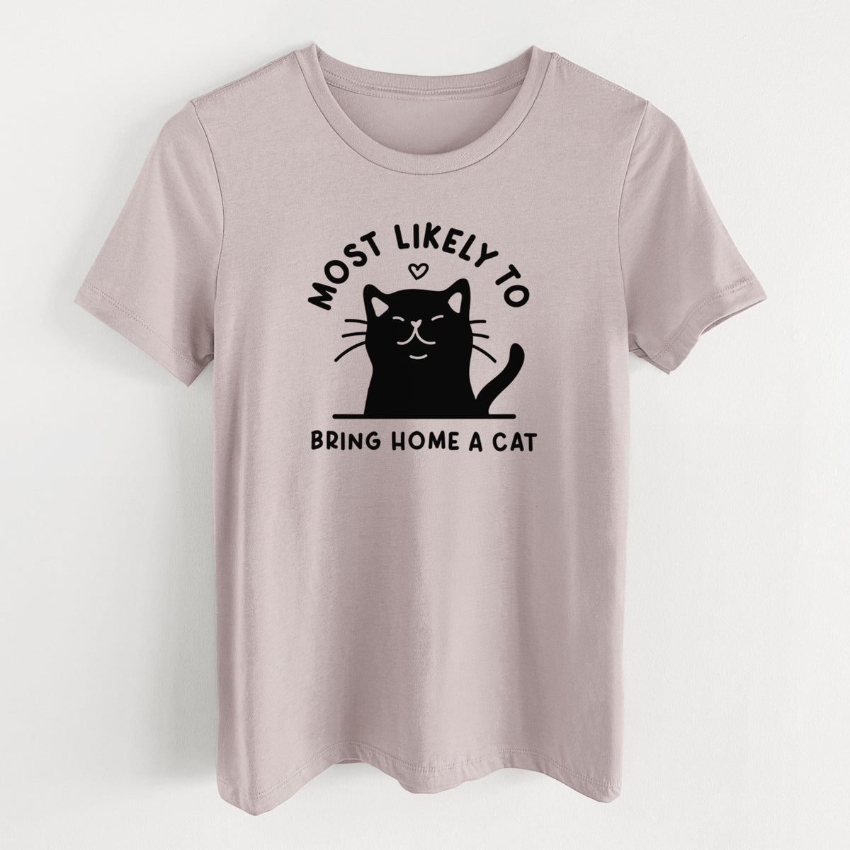 Most Likely to Bring Home a Cat - Black - Women's Lightweight Relaxed Fit 100% Cotton Crewneck