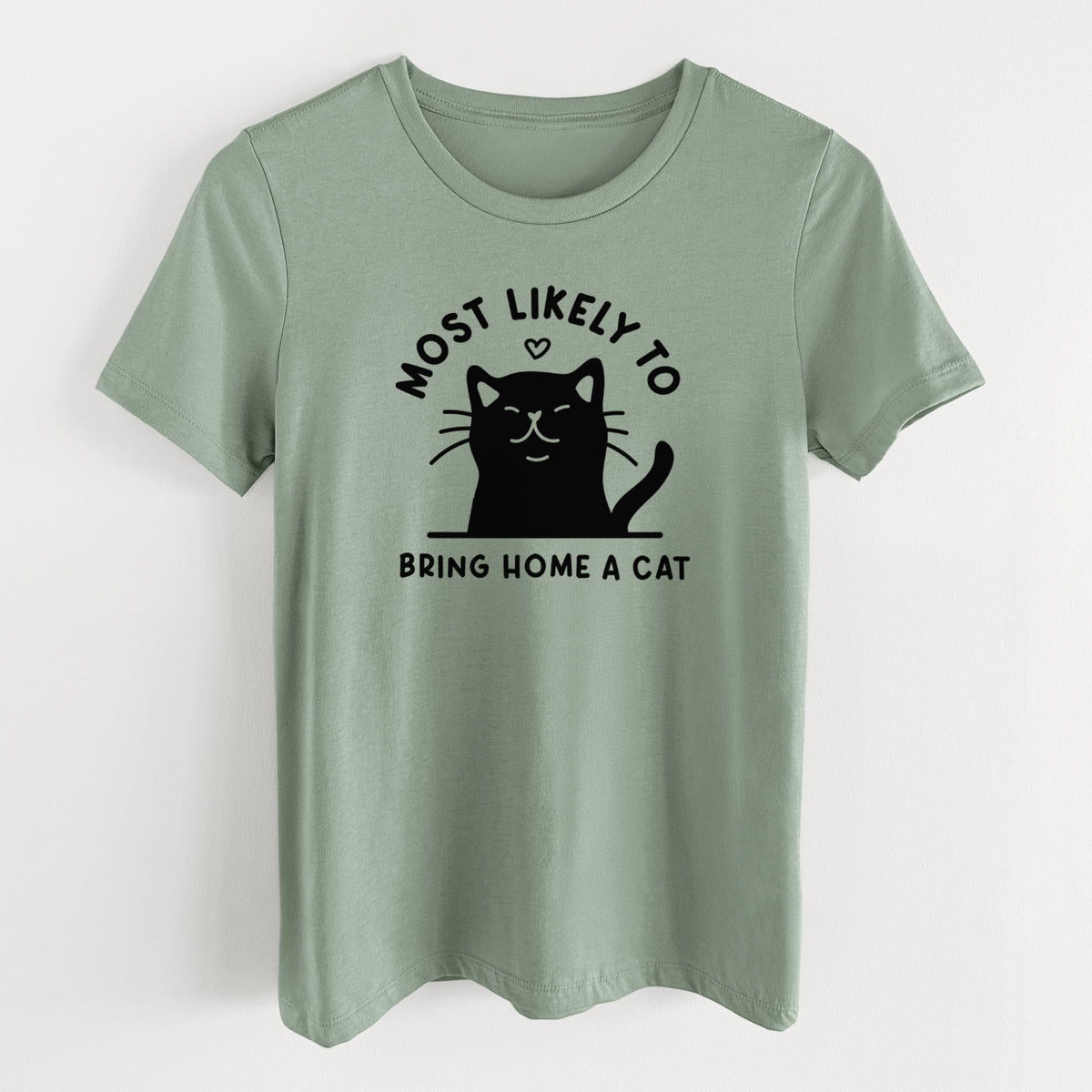 Most Likely to Bring Home a Cat - Black - Women's Lightweight Relaxed Fit 100% Cotton Crewneck