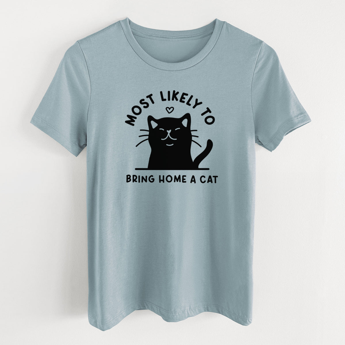 Most Likely to Bring Home a Cat - Black - Women's Lightweight Relaxed Fit 100% Cotton Crewneck