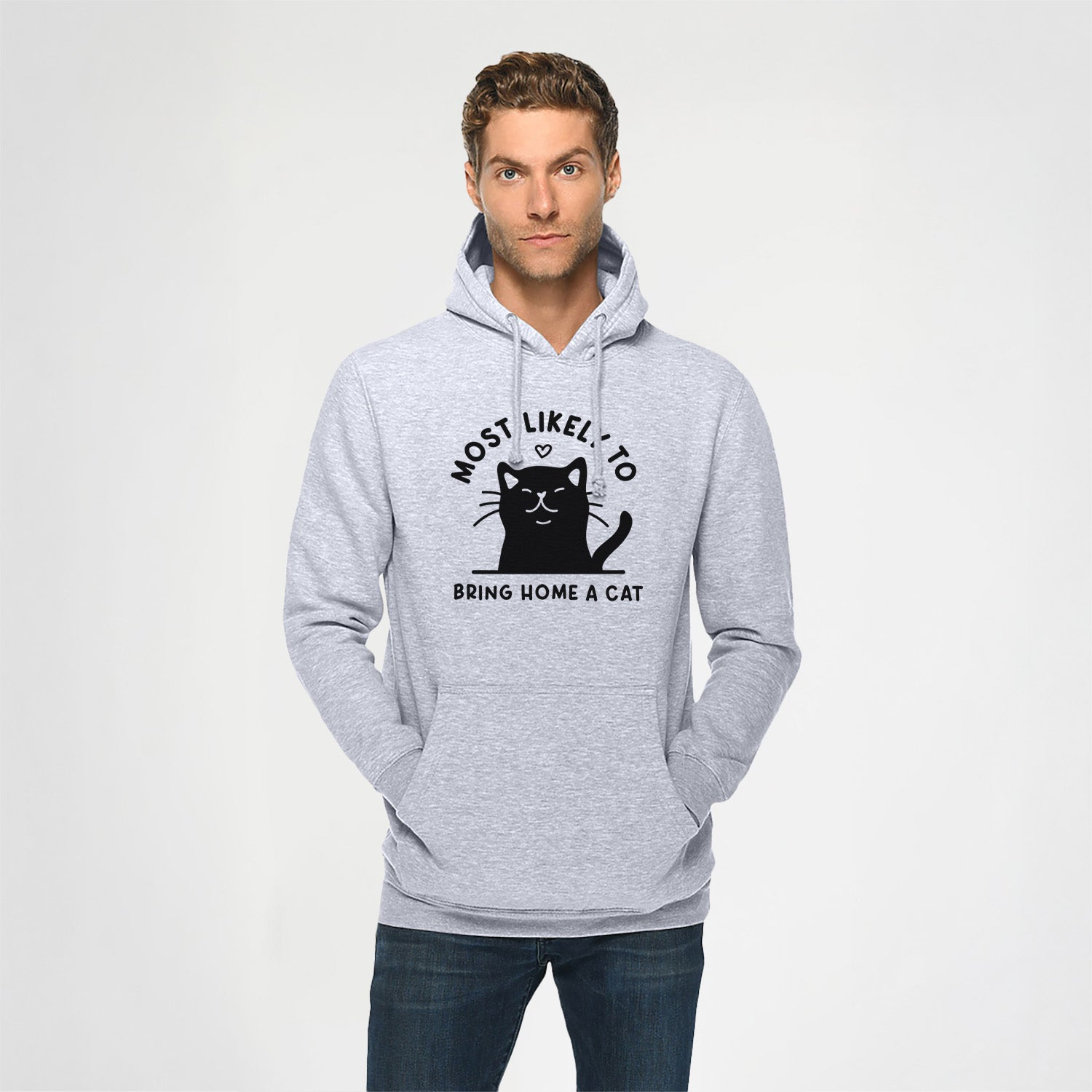 Most Likely to Bring Home a Cat - Black - Heavyweight Fleece Hoodie