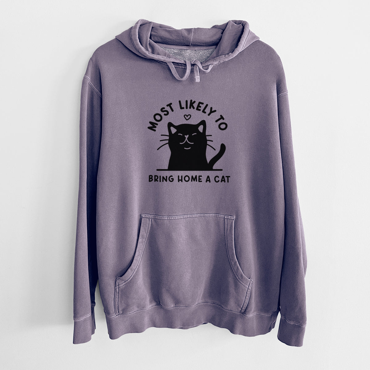 Most Likely to Bring Home a Cat - Black - Unisex Pigment Dyed Hoodie