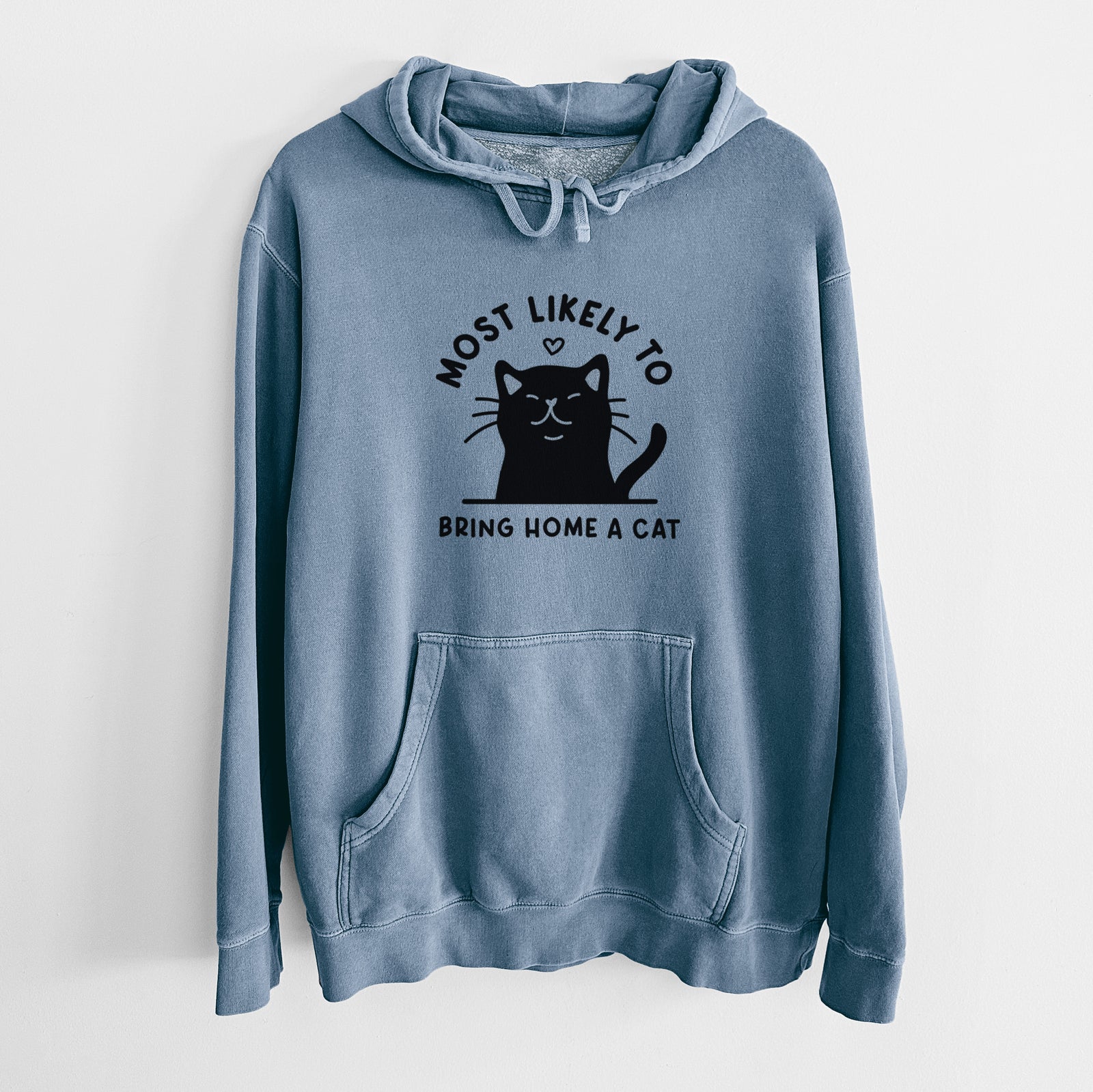 Most Likely to Bring Home a Cat - Black - Unisex Pigment Dyed Hoodie