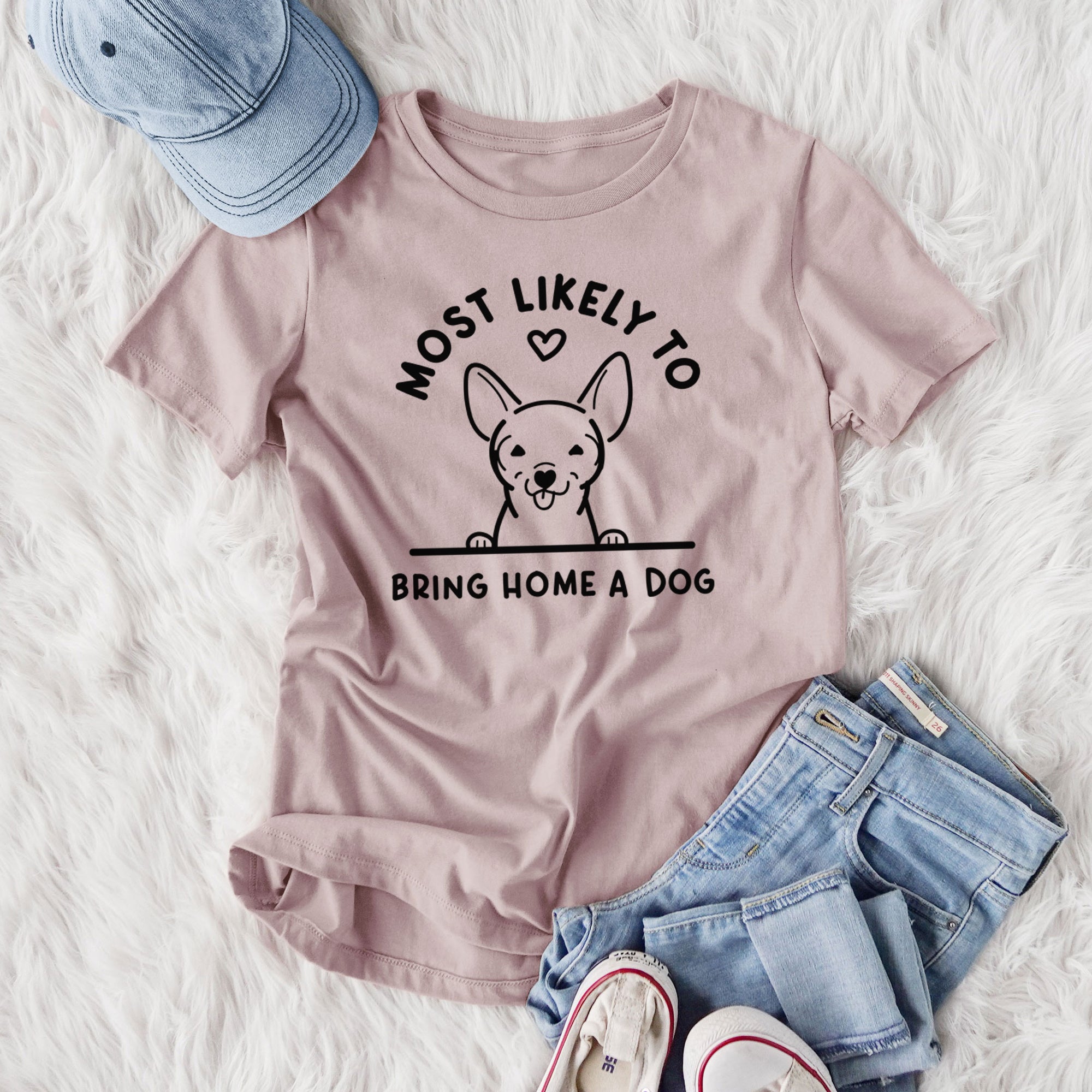 Most Likely to Bring Home a Dog - Chihuahua - Women's Lightweight Relaxed Fit 100% Cotton Crewneck