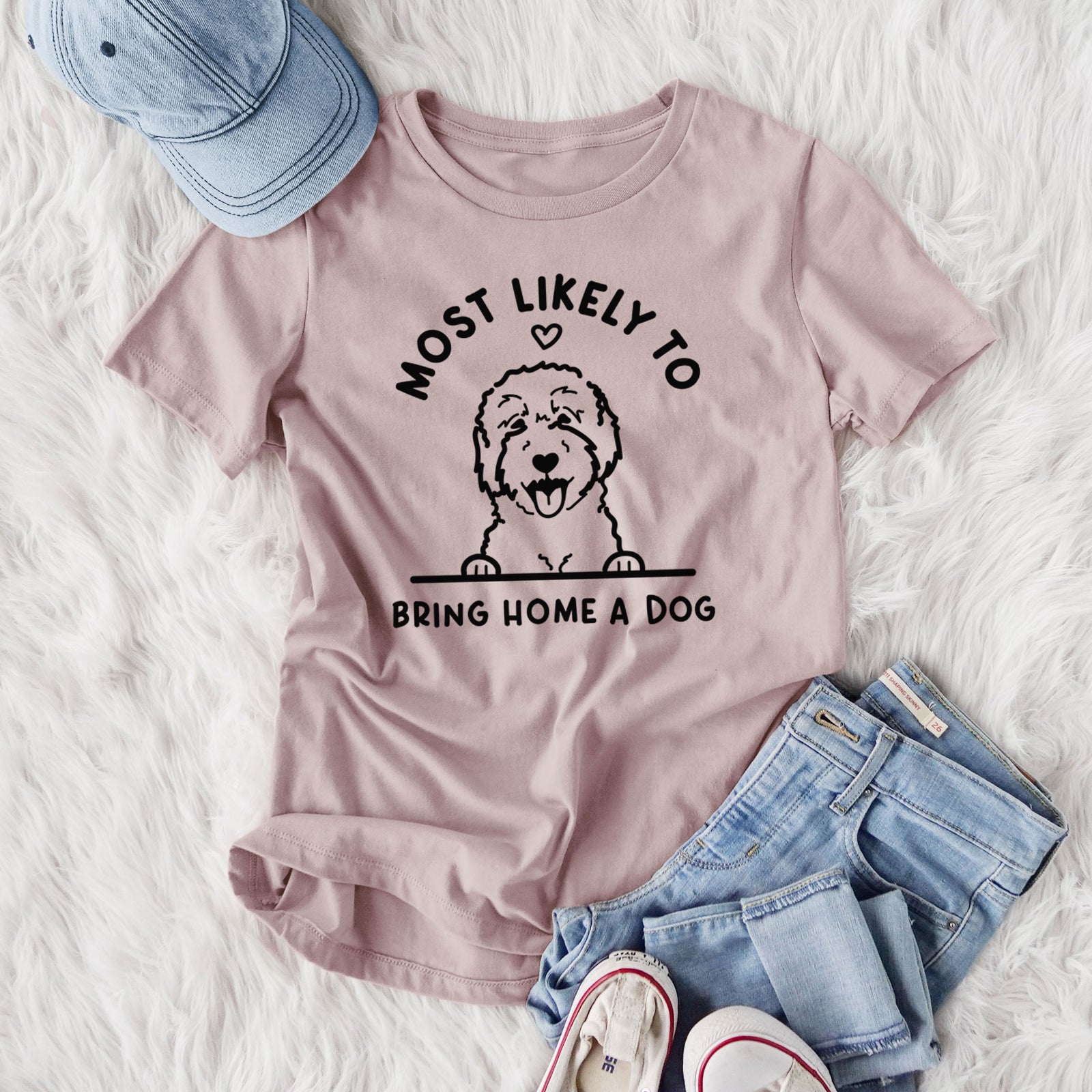 Most Likely to Bring Home a Dog - Goldendoodle/Labradoodle - Women's Lightweight Relaxed Fit 100% Cotton Crewneck