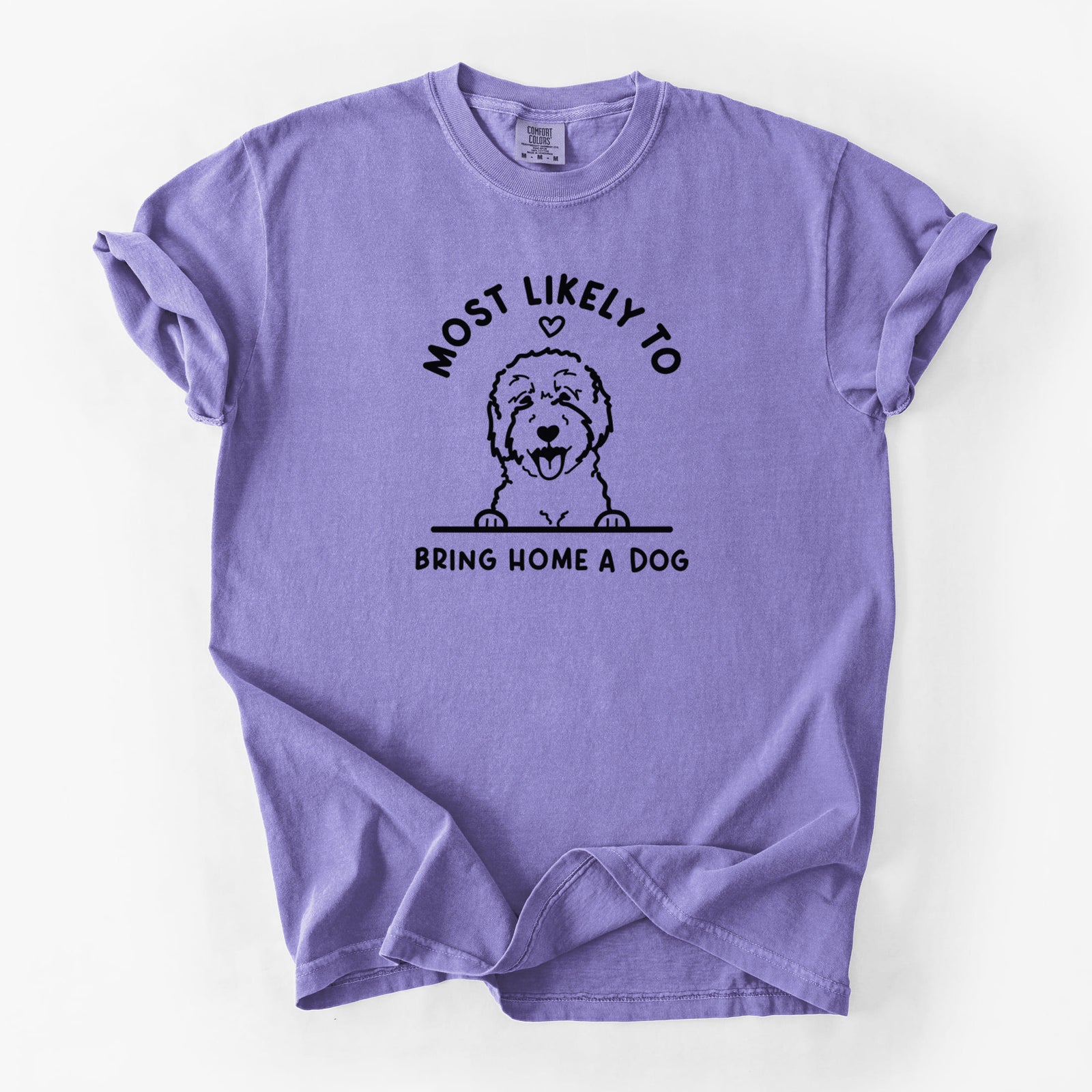 Most Likely to Bring Home a Dog - Goldendoodle/Labradoodle - Unisex Comfort Colors Garment-Dyed Heavyweight T-shirt in Violet