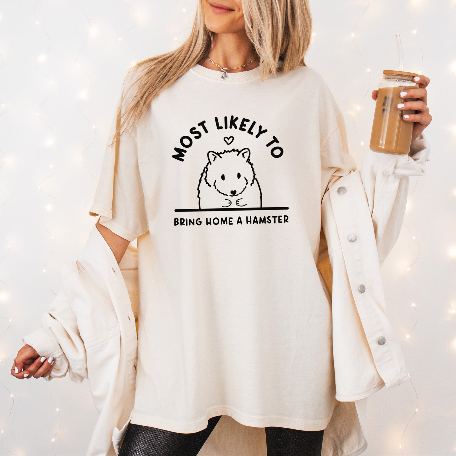 Most Likely to Bring Home a Hamster - Unisex Comfort Colors Garment-Dyed Heavyweight T-shirt, worn by model
