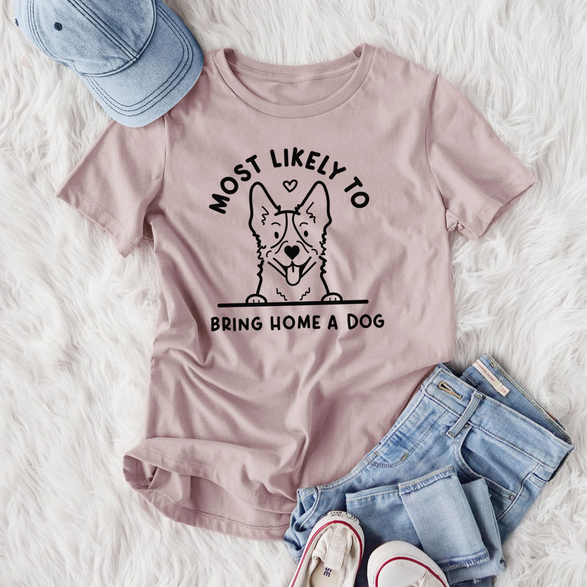 Most Likely to Bring Home a Dog - Heeler - Women's Lightweight Relaxed Fit 100% Cotton Crewneck