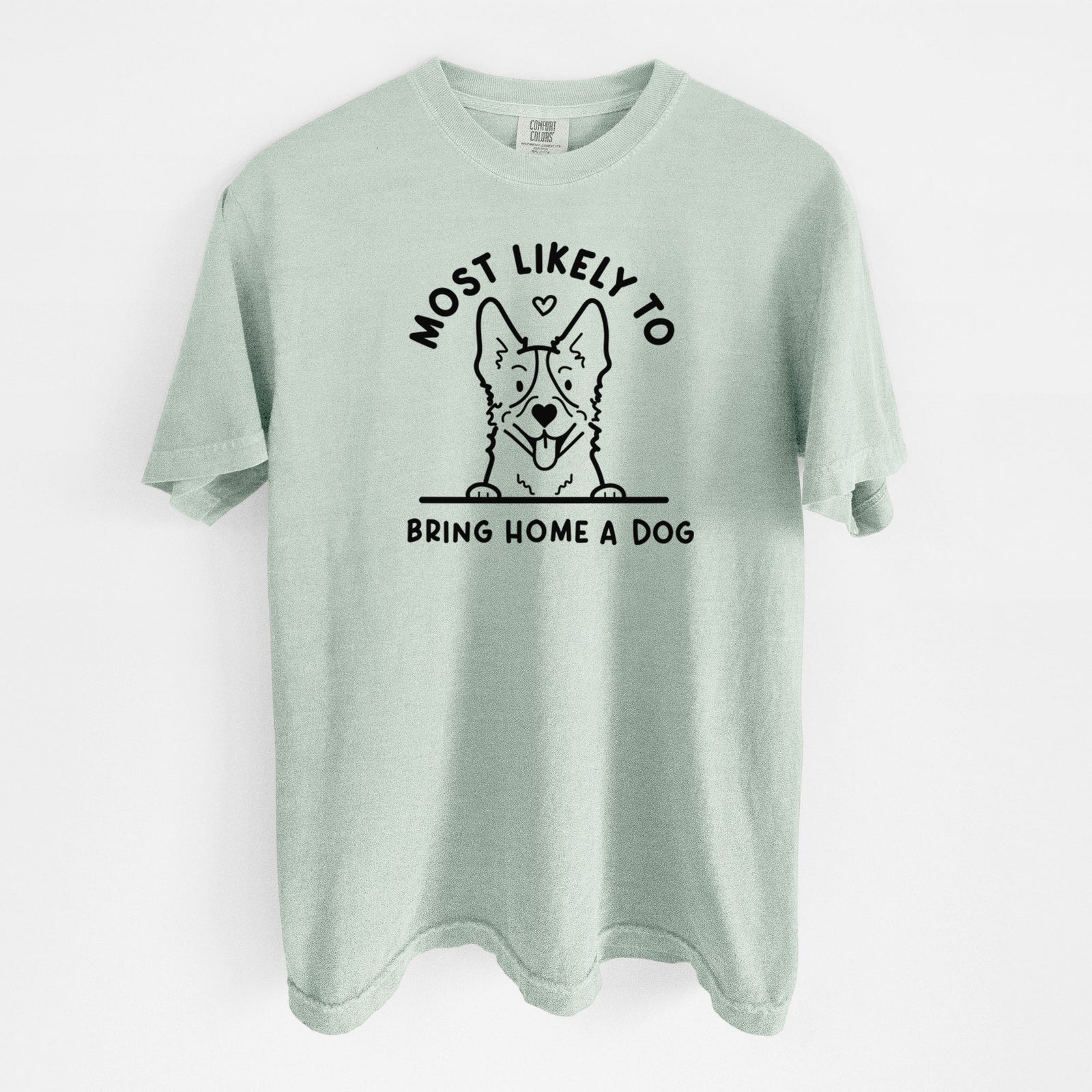 Most Likely to Bring Home a Dog - Heeler - Unisex Comfort Colors Garment-Dyed Heavyweight T-shirt in Bay
