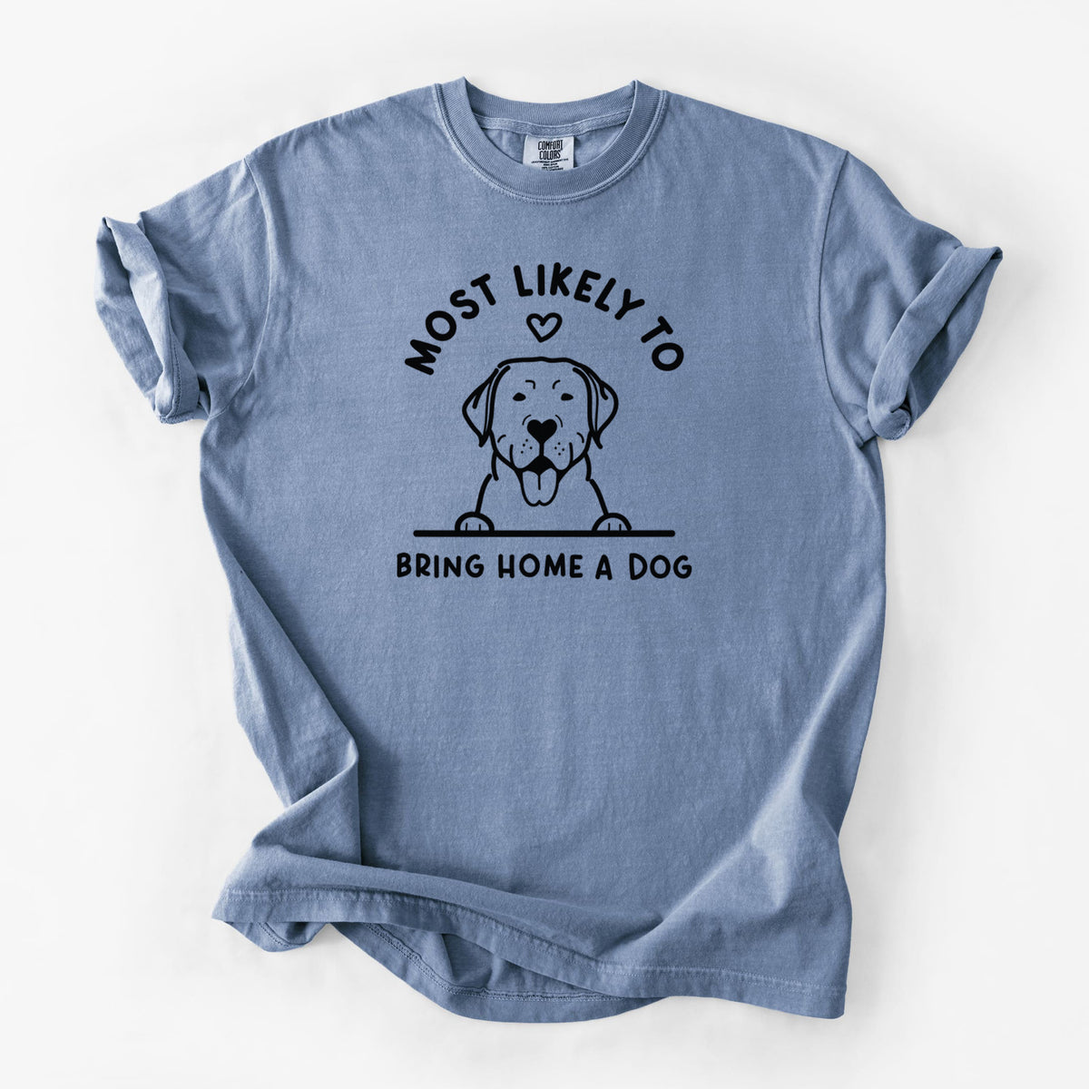 Most Likely to Bring Home a Dog - Labrador Retriever - Unisex Comfort Colors Garment-Dyed Heavyweight T-shirt in Blue Jean
