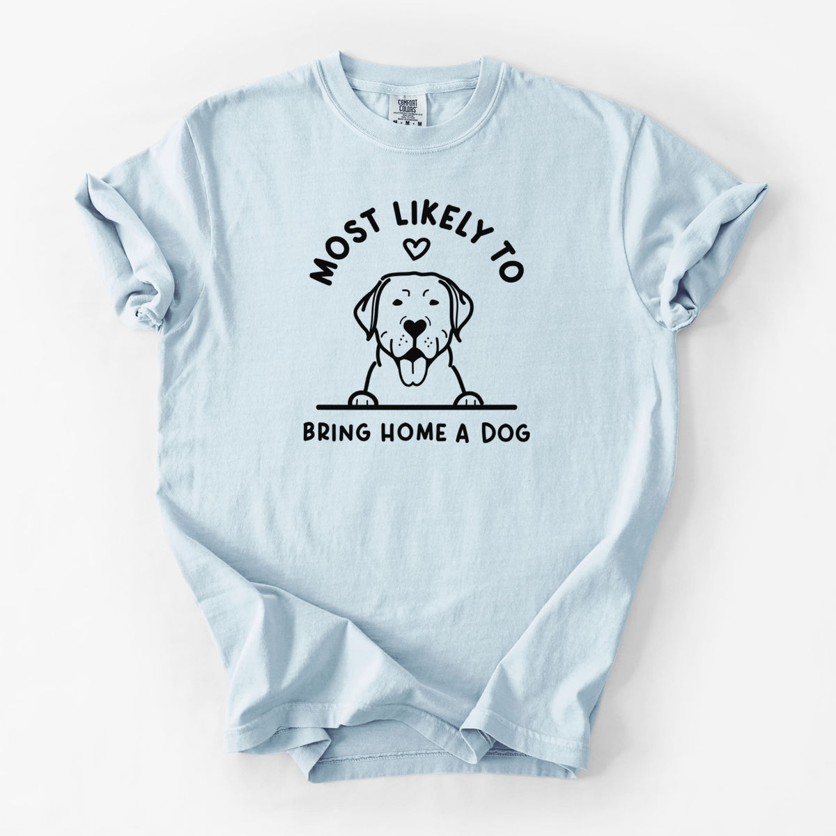 Most Likely to Bring Home a Dog - Labrador Retriever - Unisex Comfort Colors Garment-Dyed Heavyweight T-shirt in Chambray
