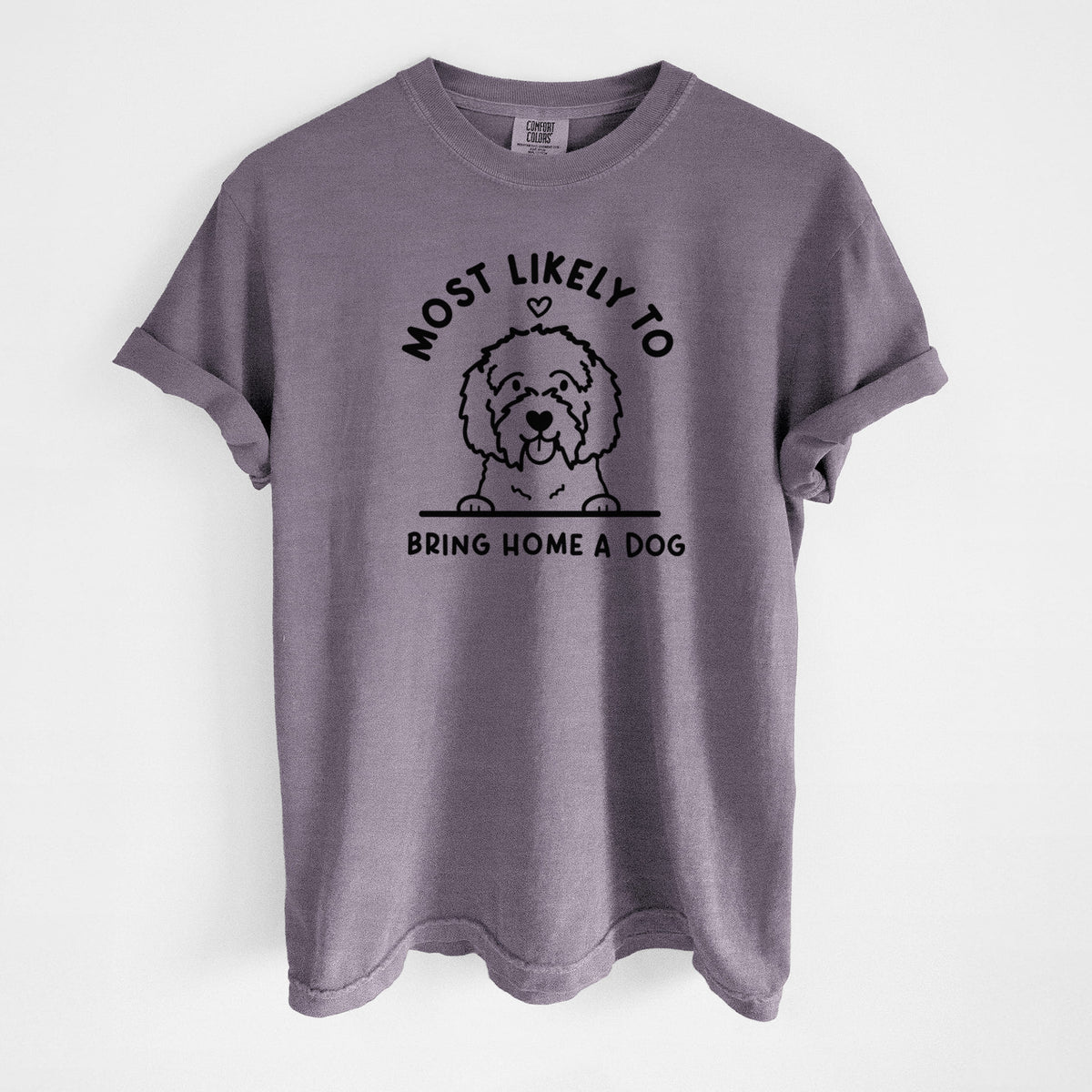 Most Likely to Bring Home a Dog - Maltipoo - Unisex Comfort Colors Garment-Dyed Heavyweight T-shirt in Wine