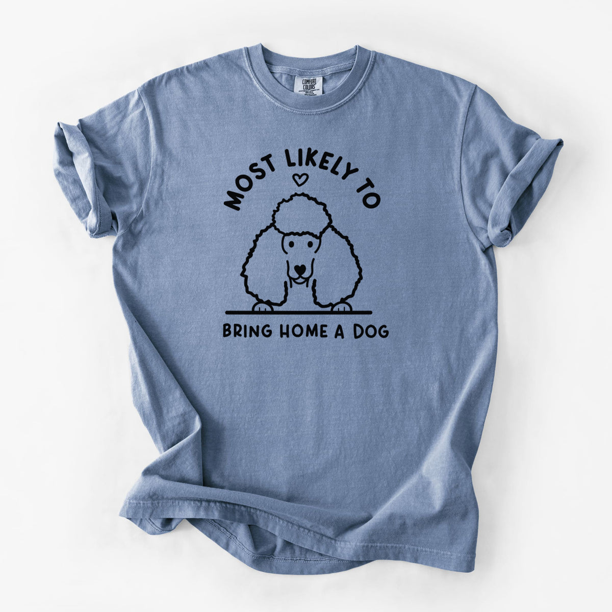 Most Likely to Bring Home a Dog - Poodle - Unisex Comfort Colors Garment-Dyed Heavyweight T-shirt in Blue Jean