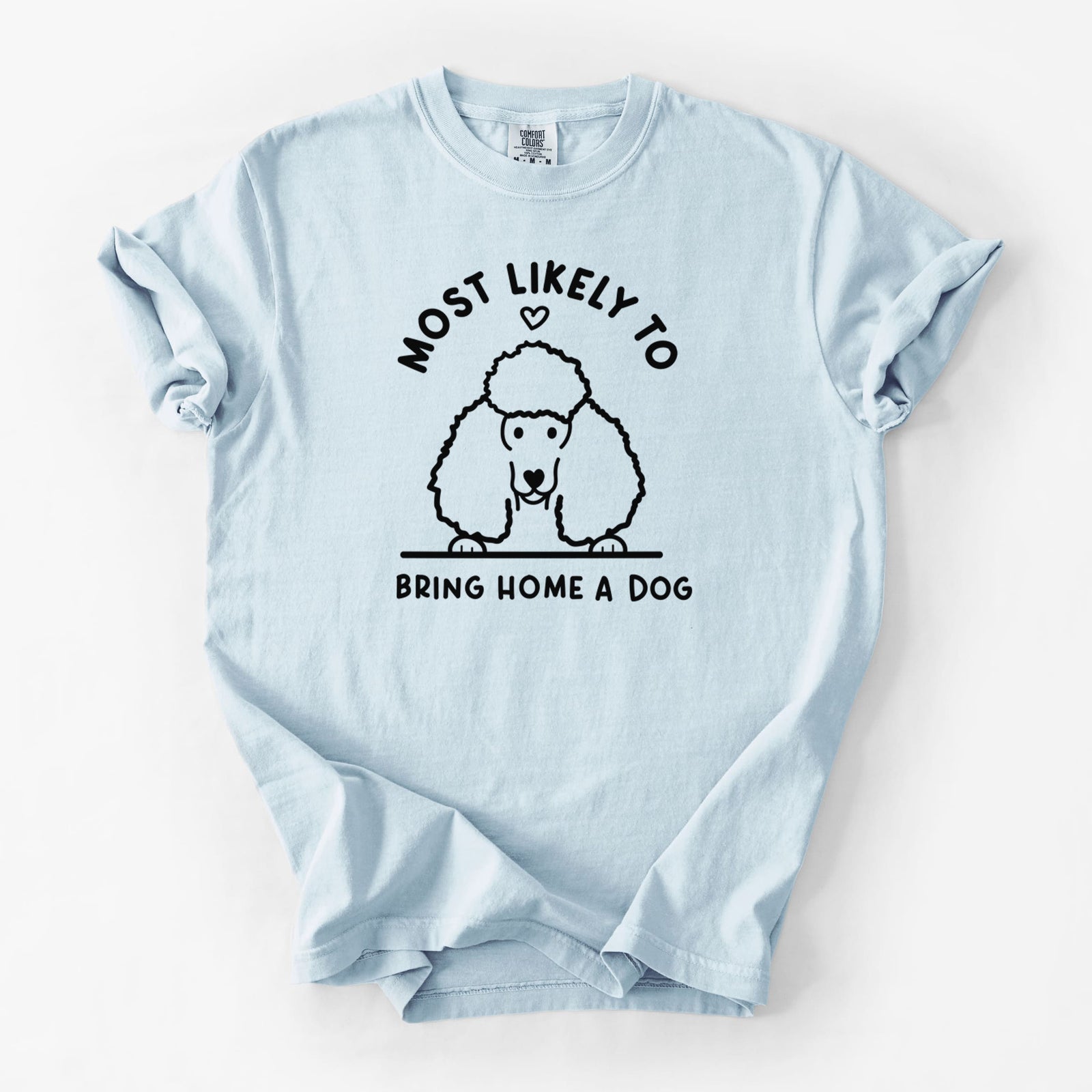 Most Likely to Bring Home a Dog - Poodle - Unisex Comfort Colors Garment-Dyed Heavyweight T-shirt in Chambray