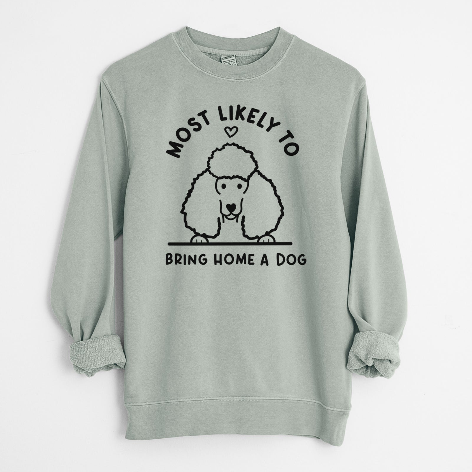 Most Likely to Bring Home a Dog - Poodle - Unisex Pigment Dyed Crew Sweatshirt