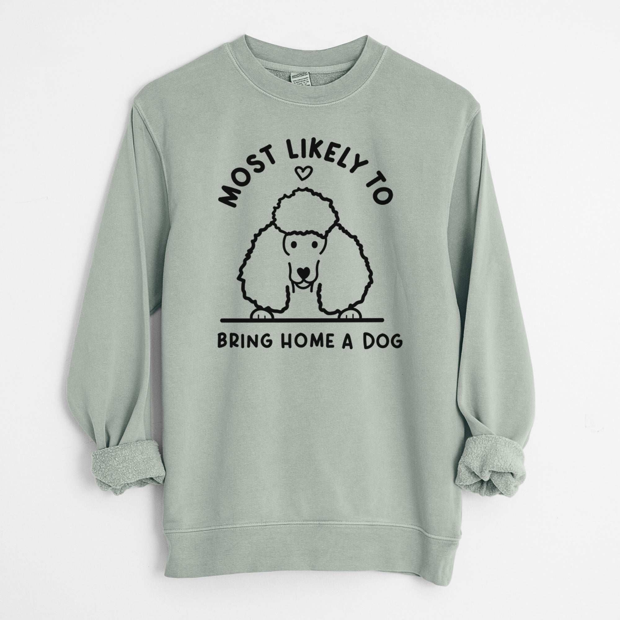 Most Likely to Bring Home a Dog - Poodle - Unisex Pigment Dyed Crew Sweatshirt