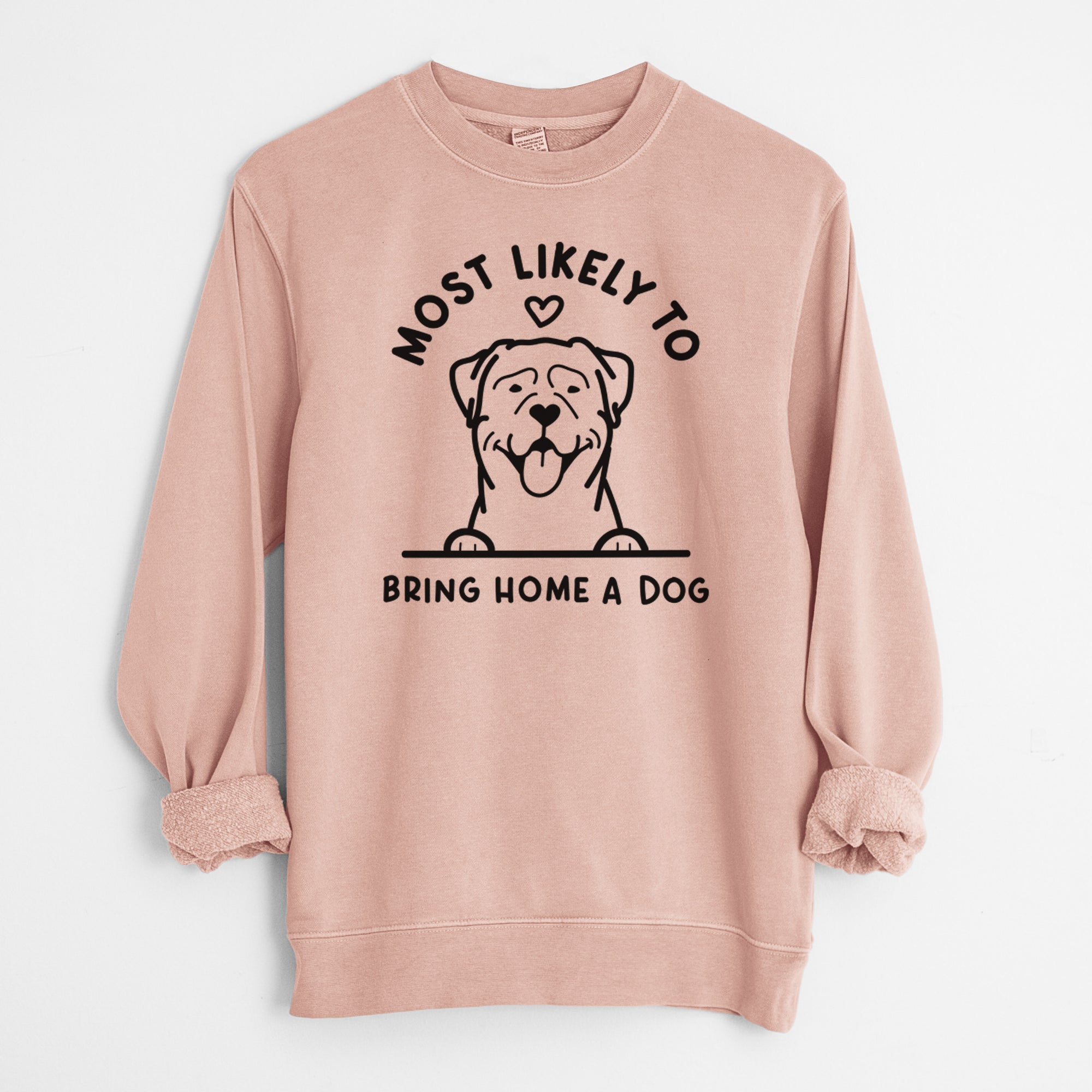 Most Likely to Bring Home a Dog - Rottweiler - Unisex Pigment Dyed Crew Sweatshirt