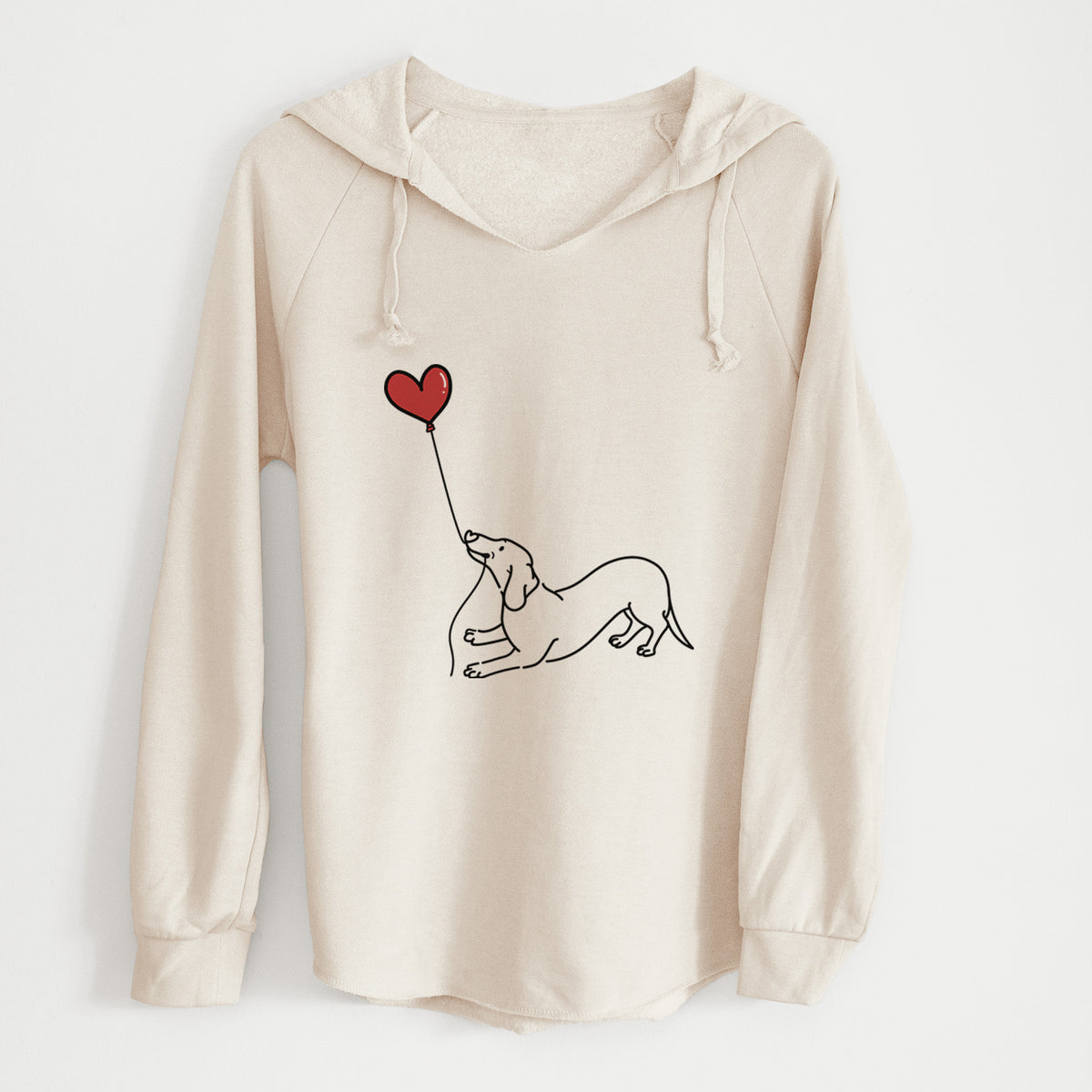Dachshund Heart String - Cali Wave Hooded Sweatshirt