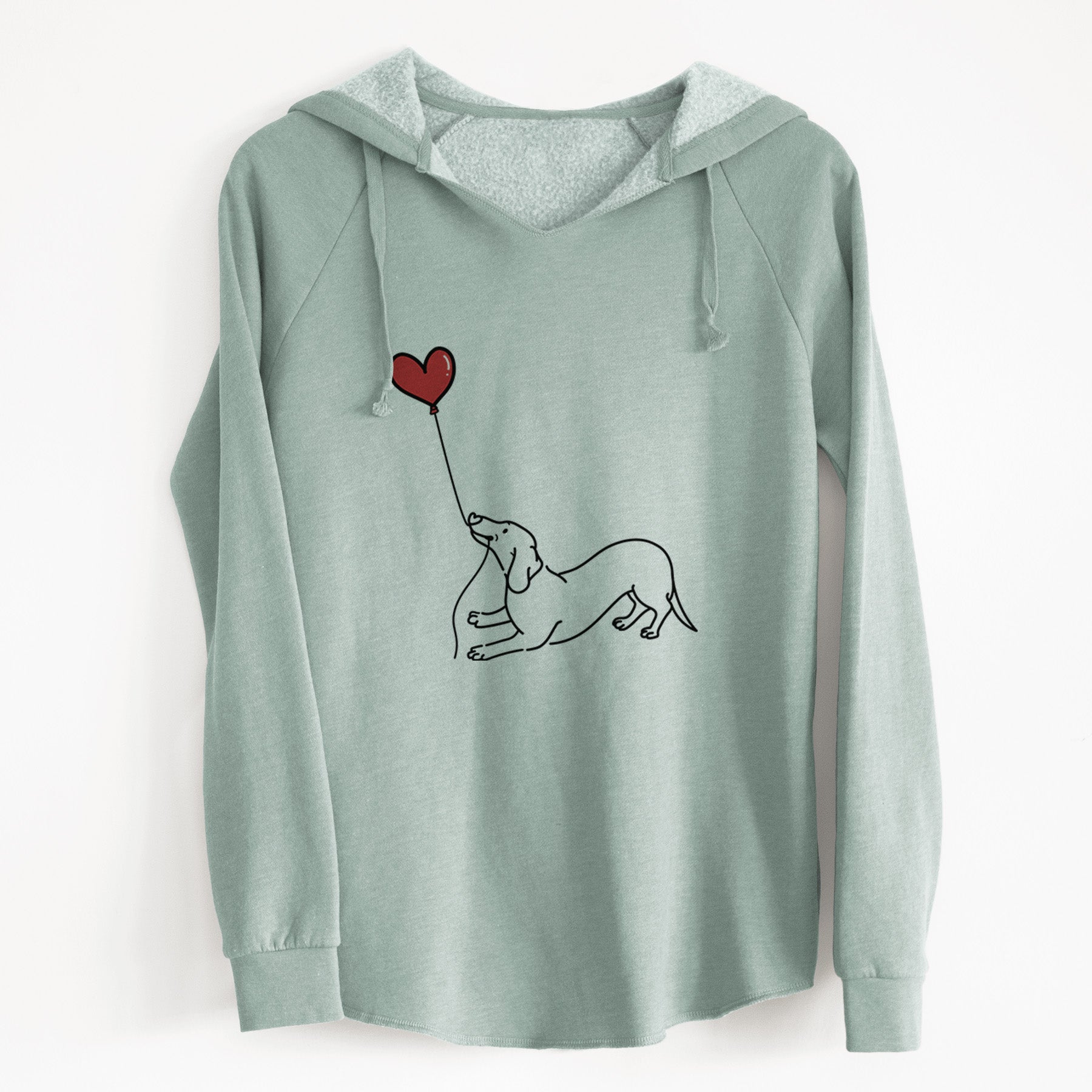 Dachshund Heart String - Cali Wave Hooded Sweatshirt