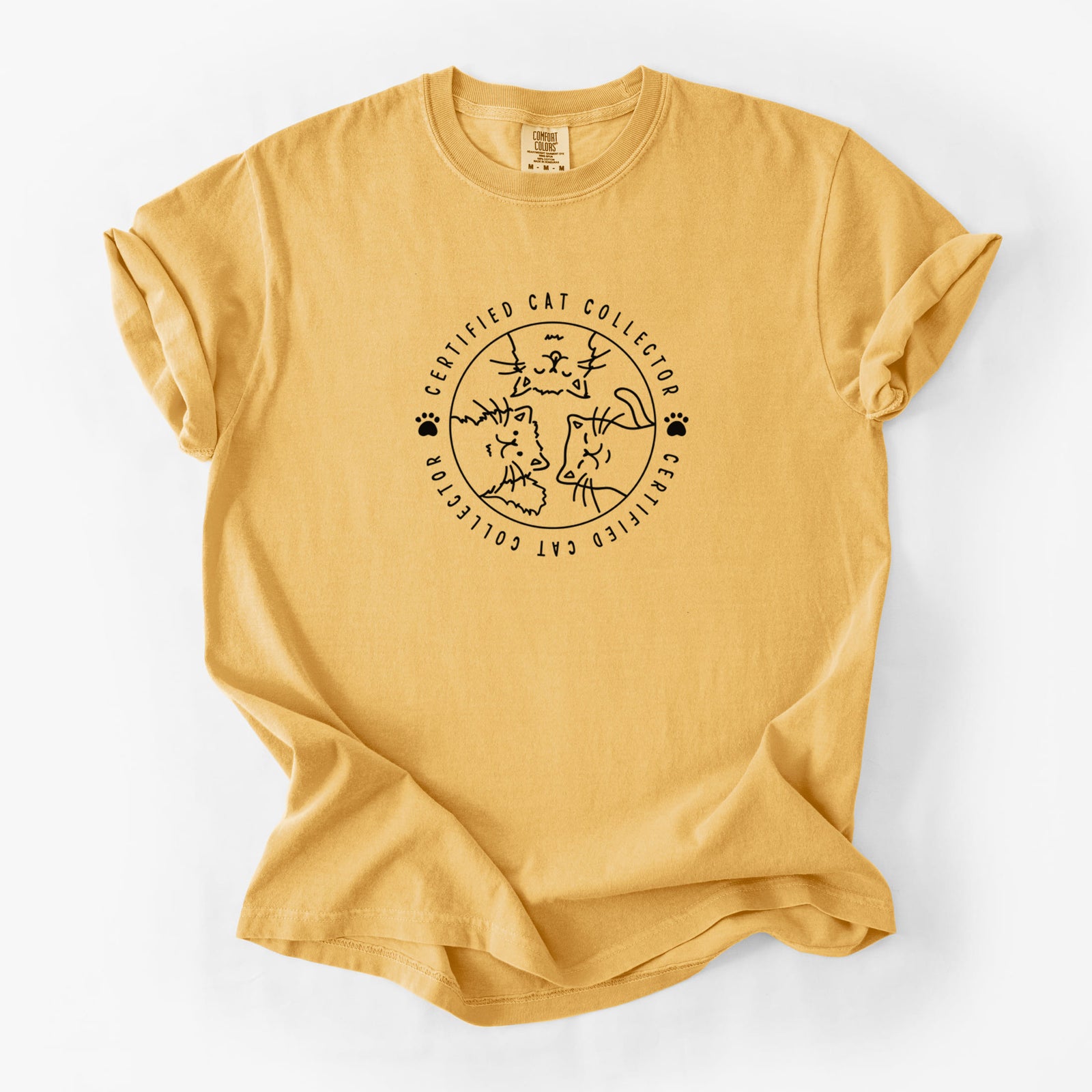 Certified Cat Collector - Unisex Comfort Colors Garment-Dyed Heavyweight T-shirt in Golden Wheat