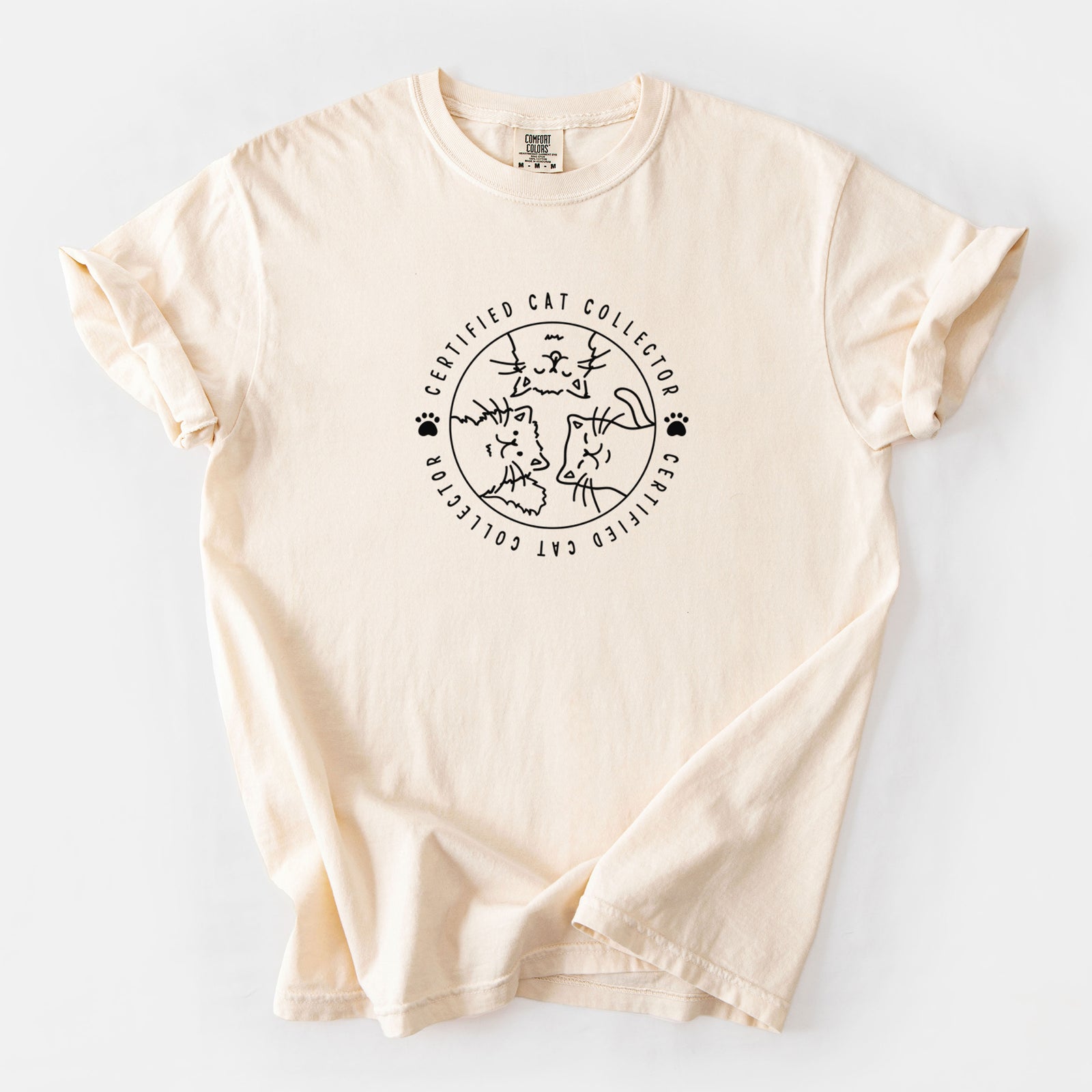 Certified Cat Collector - Unisex Comfort Colors Garment-Dyed Heavyweight T-shirt in Ivory