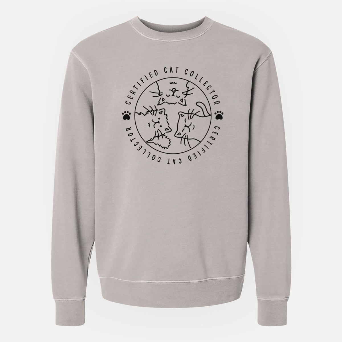 Certified Cat Collector - Unisex Pigment Dyed Crew Sweatshirt