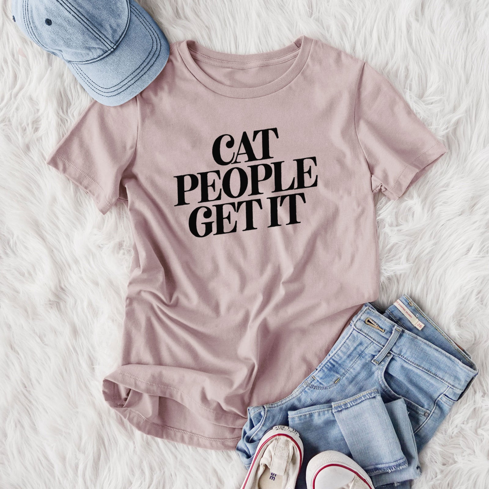 Cat People Get it - Women's Lightweight Relaxed Fit 100% Cotton Crewneck