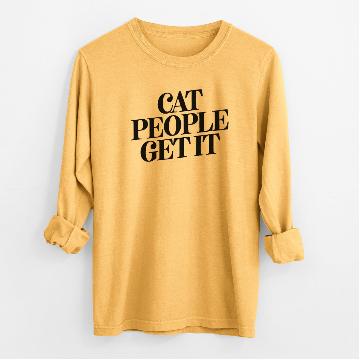 Cat People Get it - Men's Heavyweight 100% Cotton Long Sleeve