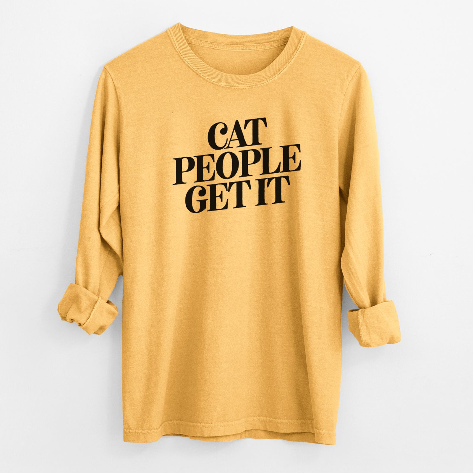 Cat People Get it - Men's Heavyweight 100% Cotton Long Sleeve