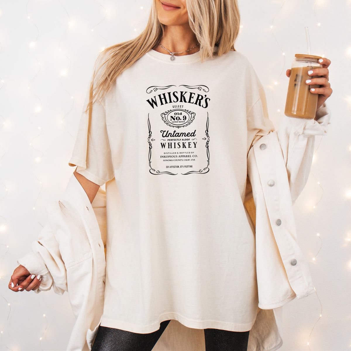 Whisker’s No. 9 – Untamed Whiskey - Unisex Comfort Colors Garment-Dyed Heavyweight T-shirt, worn by model