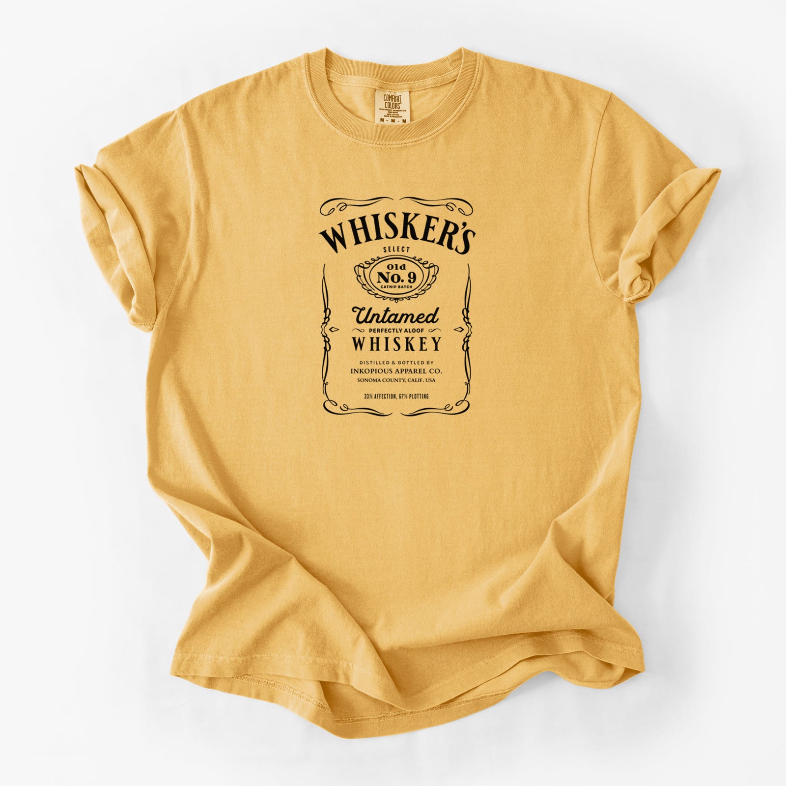 Whisker’s No. 9 – Untamed Whiskey - Unisex Comfort Colors Garment-Dyed Heavyweight T-shirt in Golden Wheat