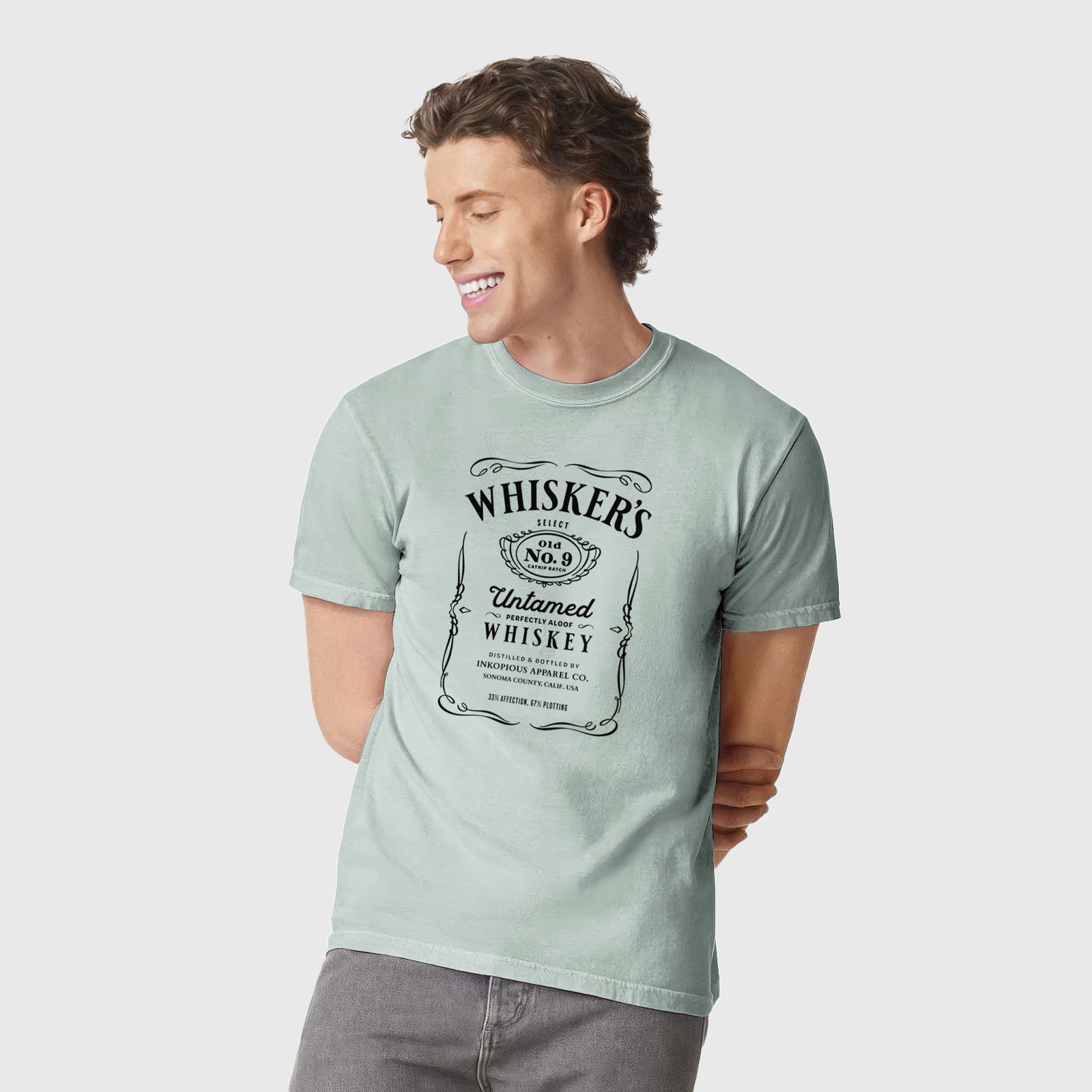 Whisker’s No. 9 – Untamed Whiskey - Unisex Comfort Colors Garment-Dyed Heavyweight T-shirt, worn by model