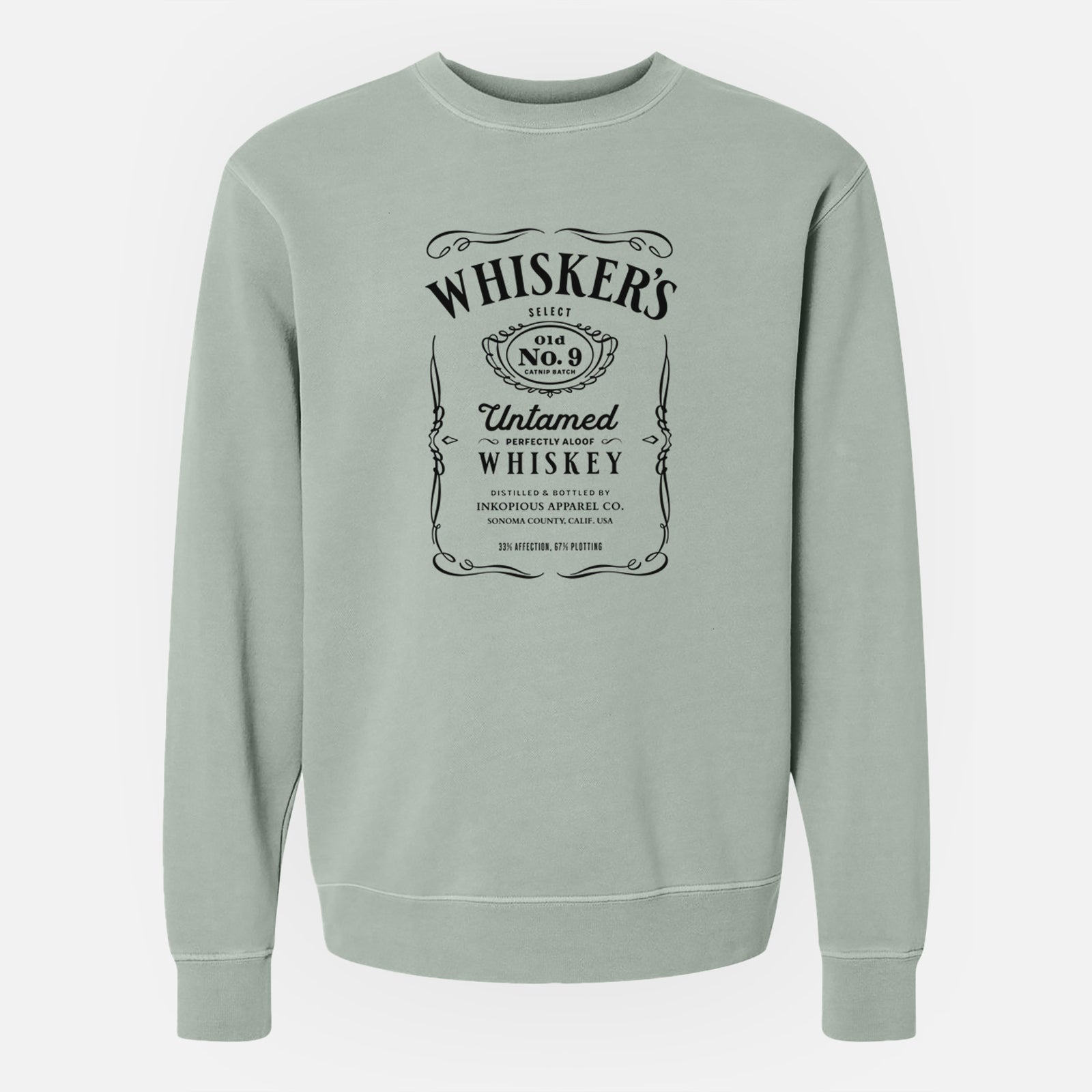 Whisker’s No. 9 – Untamed Whiskey - Unisex Pigment Dyed Crew Sweatshirt