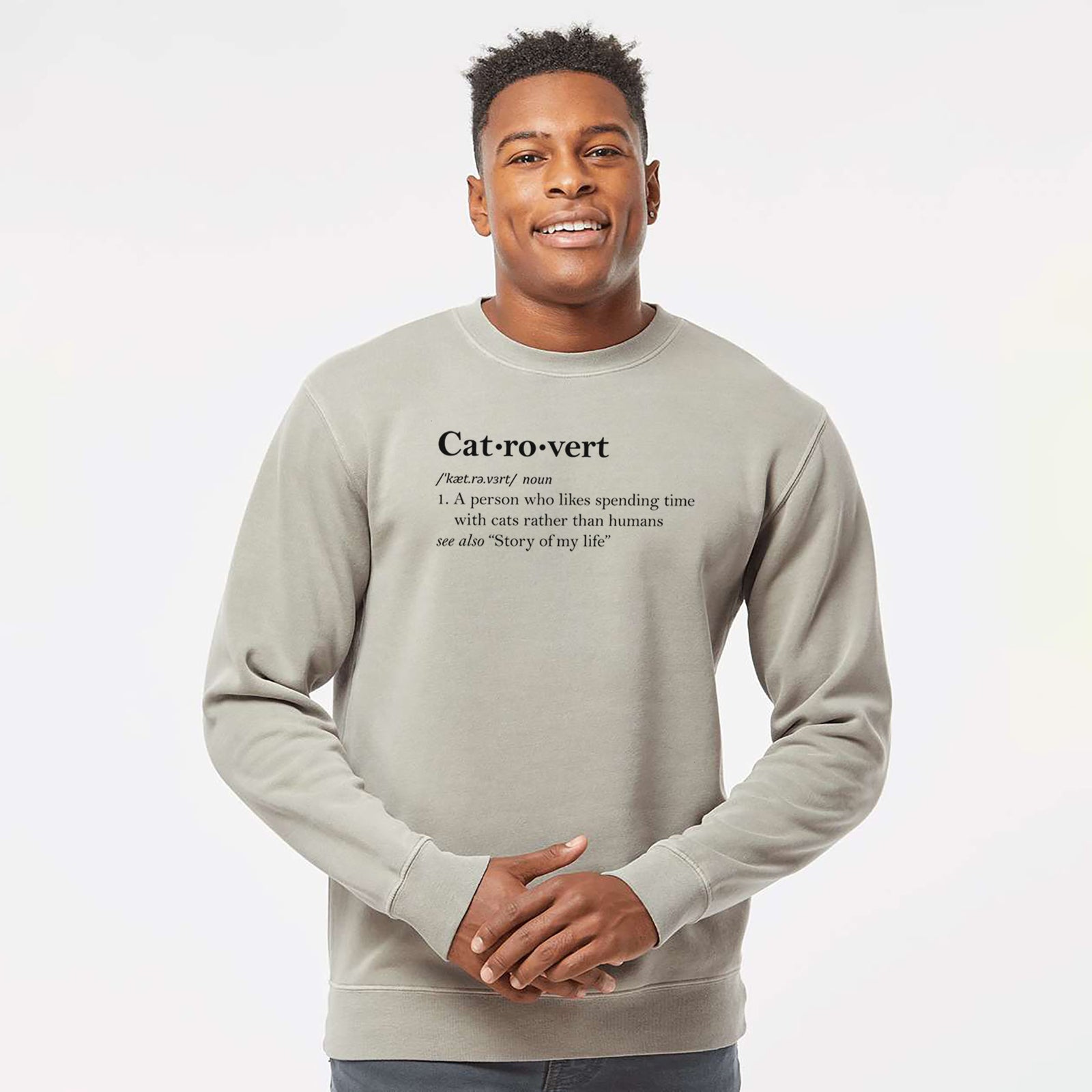 Catrovert Definition - Unisex Pigment Dyed Crew Sweatshirt