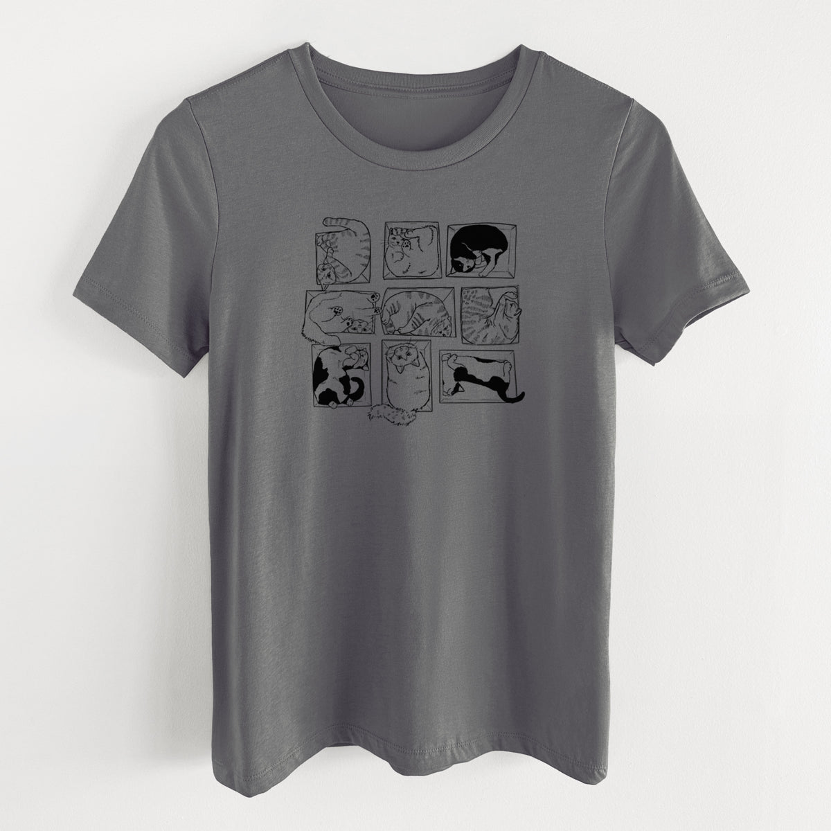 Cats in Boxes - Women's Lightweight Relaxed Fit 100% Cotton Crewneck