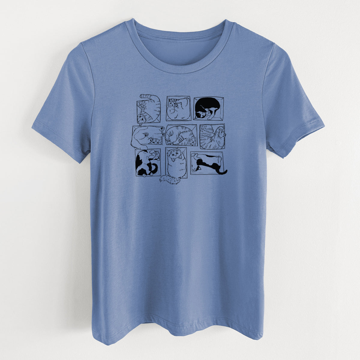 Cats in Boxes - Women's Lightweight Relaxed Fit 100% Cotton Crewneck