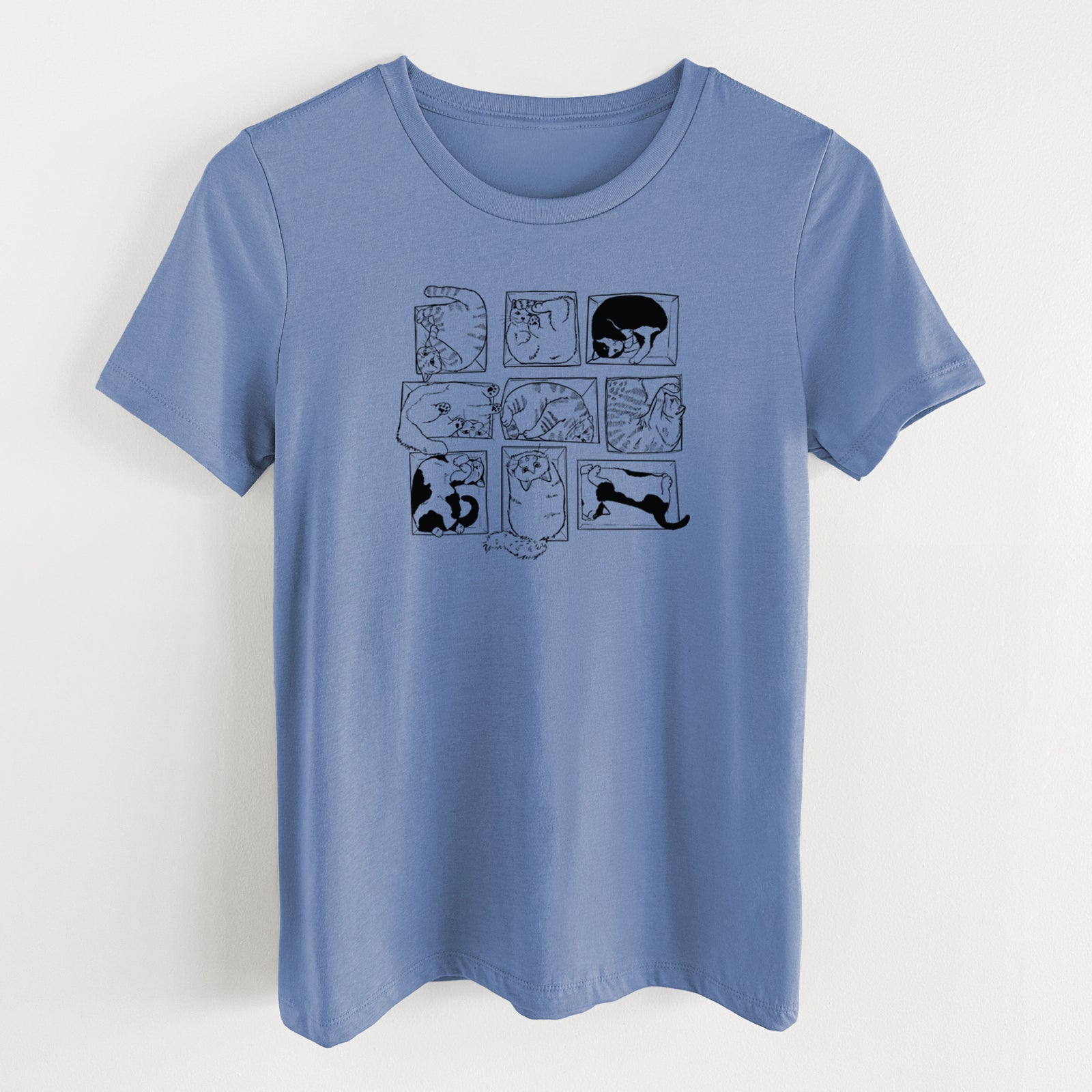Cats in Boxes - Women's Lightweight Relaxed Fit 100% Cotton Crewneck