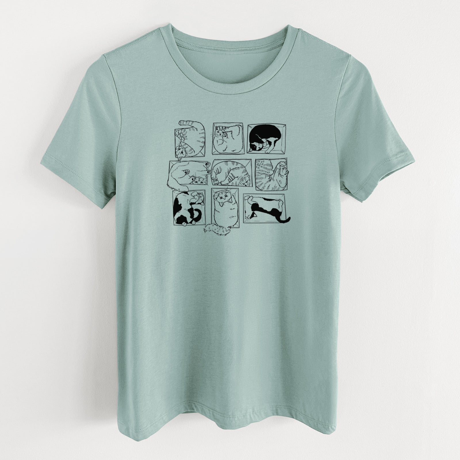 Cats in Boxes - Women's Lightweight Relaxed Fit 100% Cotton Crewneck