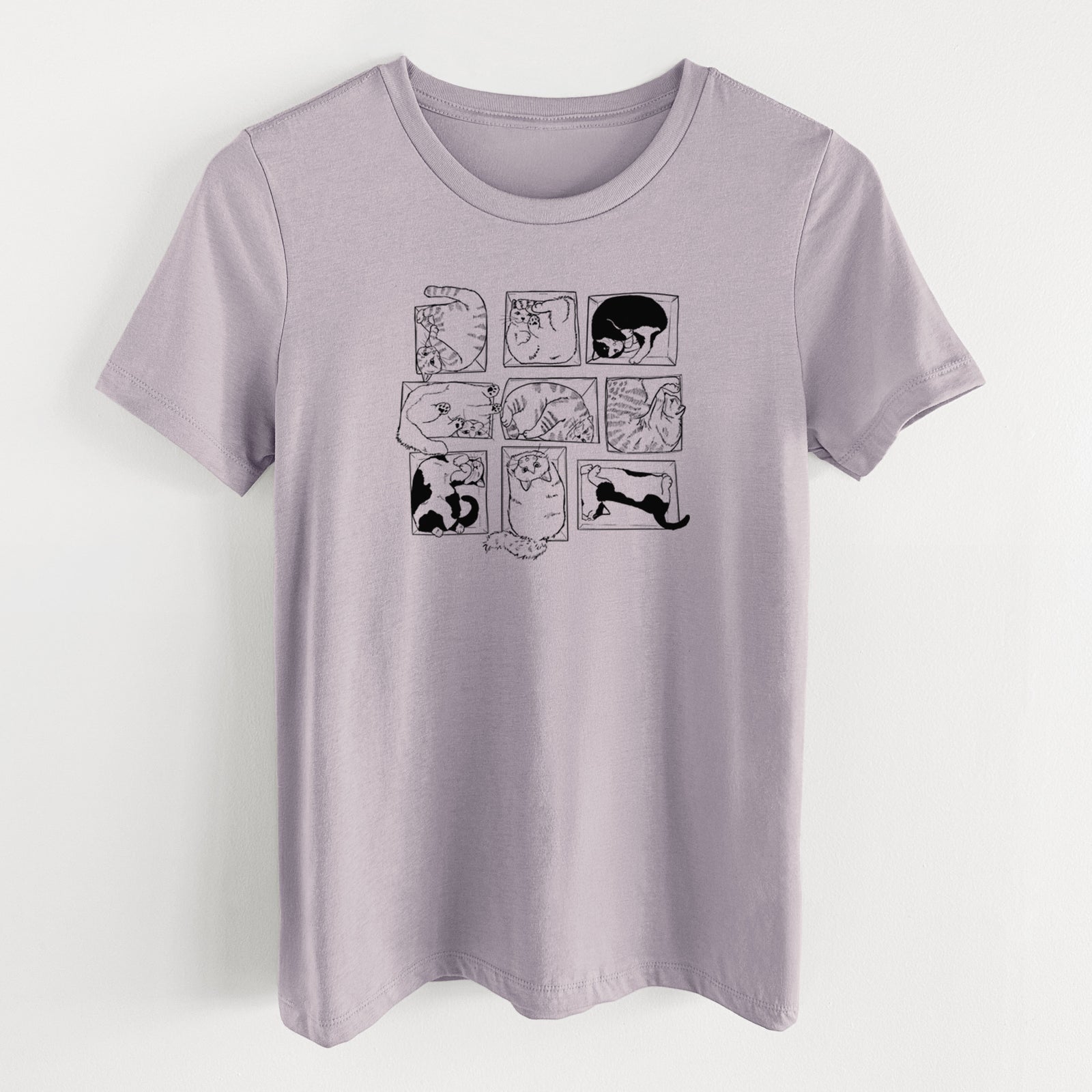 Cats in Boxes - Women's Lightweight Relaxed Fit 100% Cotton Crewneck